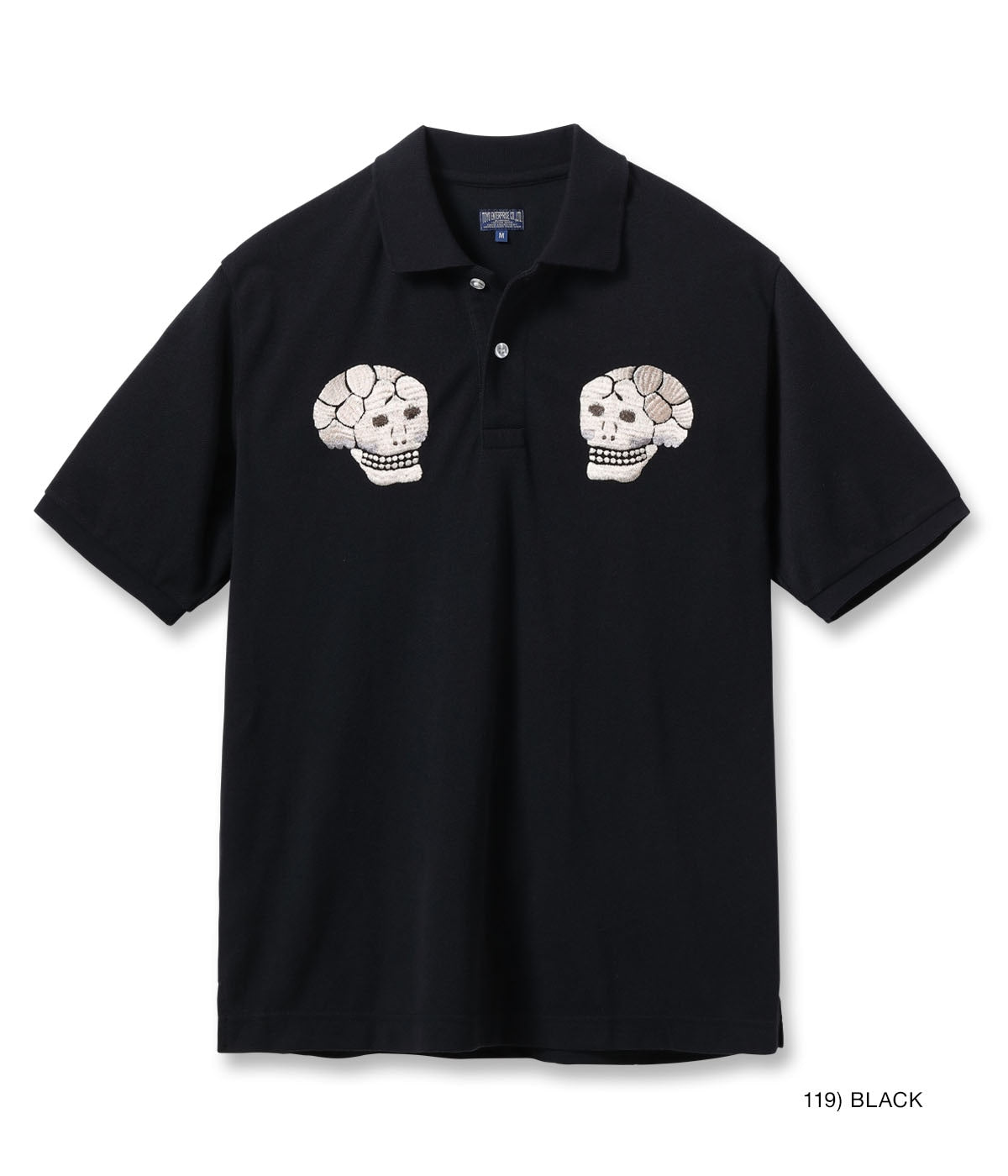TT79746 SUKA POLO SHIRT EMBROIDERED SKULL & SNAKE - BLACK