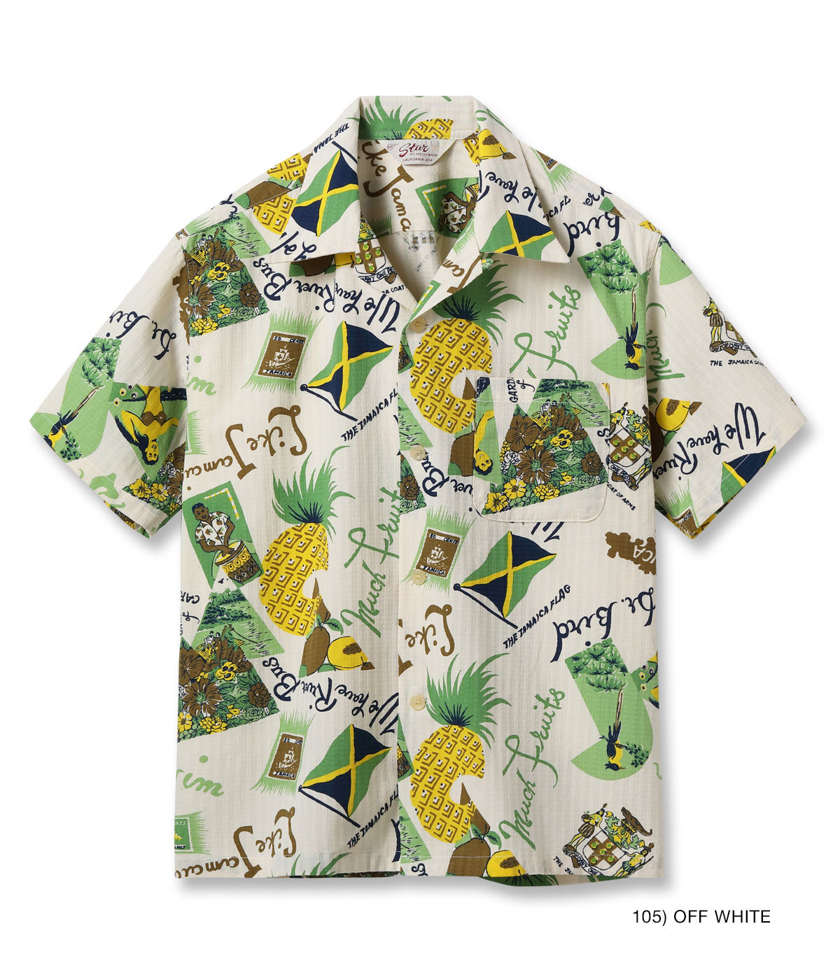 SH39719 DOBBY COTTON OPEN SHIRT “JAMAICA” - OFF WHITE