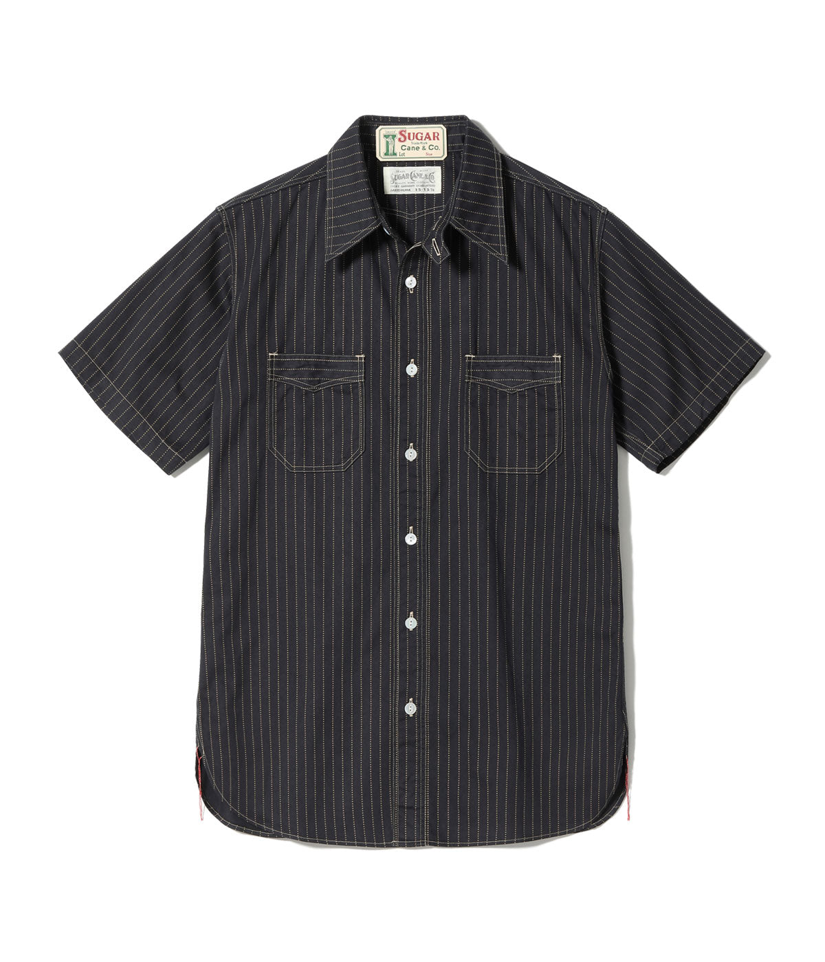 SC39702 FICTION ROMANCE 8.5oz. BLACK WABASH STRIPE WORK SHIRT (SHORT SLEEVE) - A.BLACK