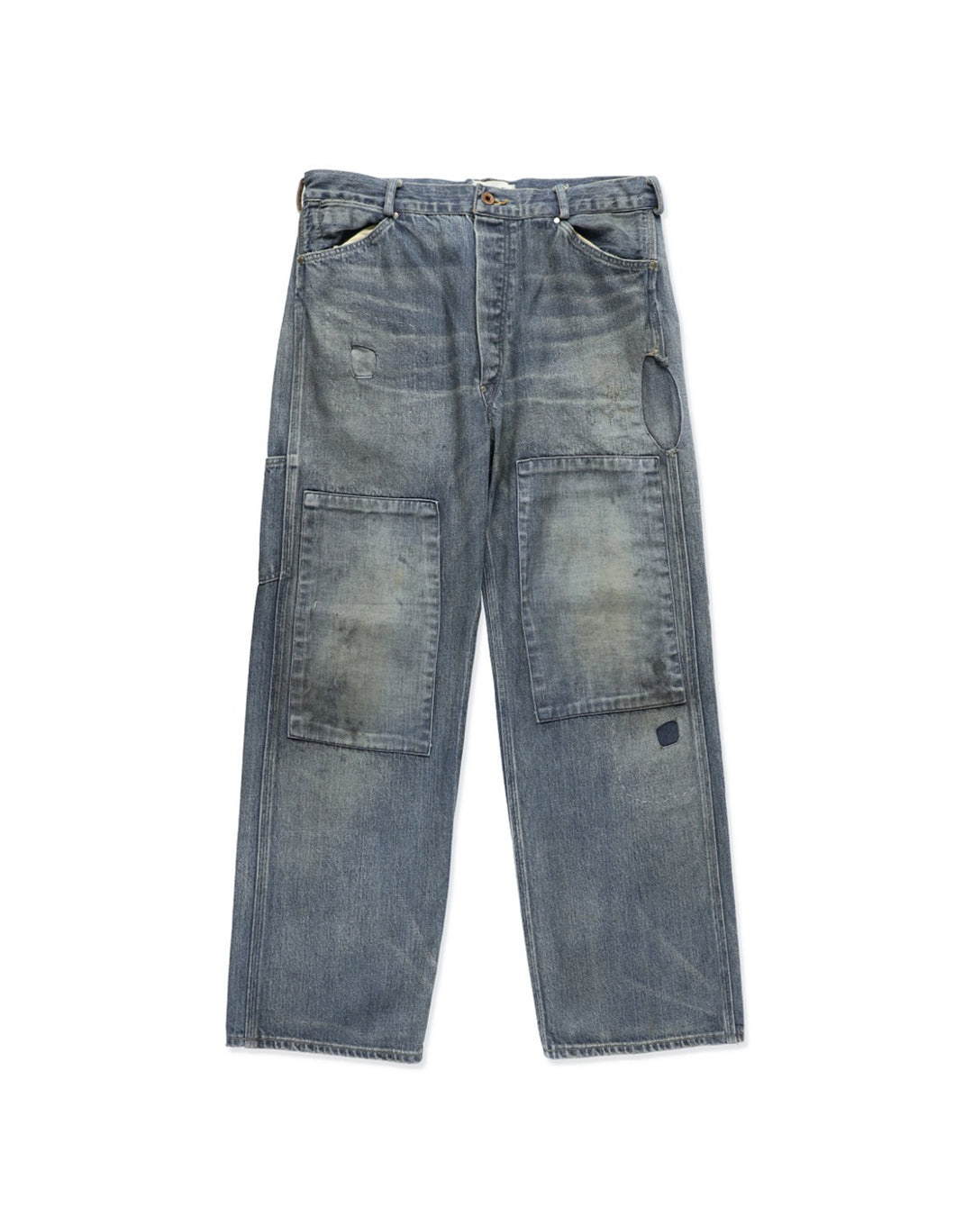 MINER'S REPAIRED DENIM WORK PANTS - AGED INDIGO
