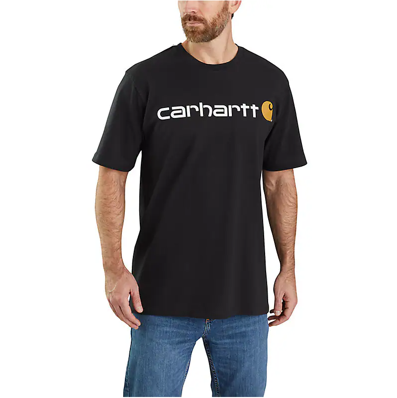 LOOSE FIT HEAVYWEIGHT SHORT-SLEEVE LOGO GRAPHIC T-SHIRT - BLACK