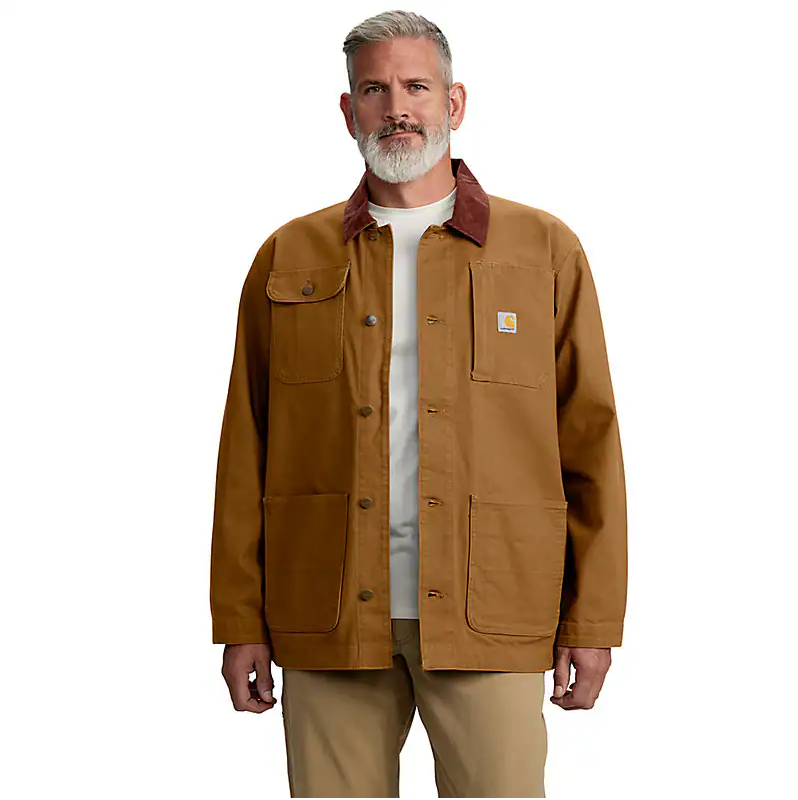RUGGED FLEX® DUCK LOOSE FIT CHORE COAT-1 WARM RATING - CARHARTT BROWN