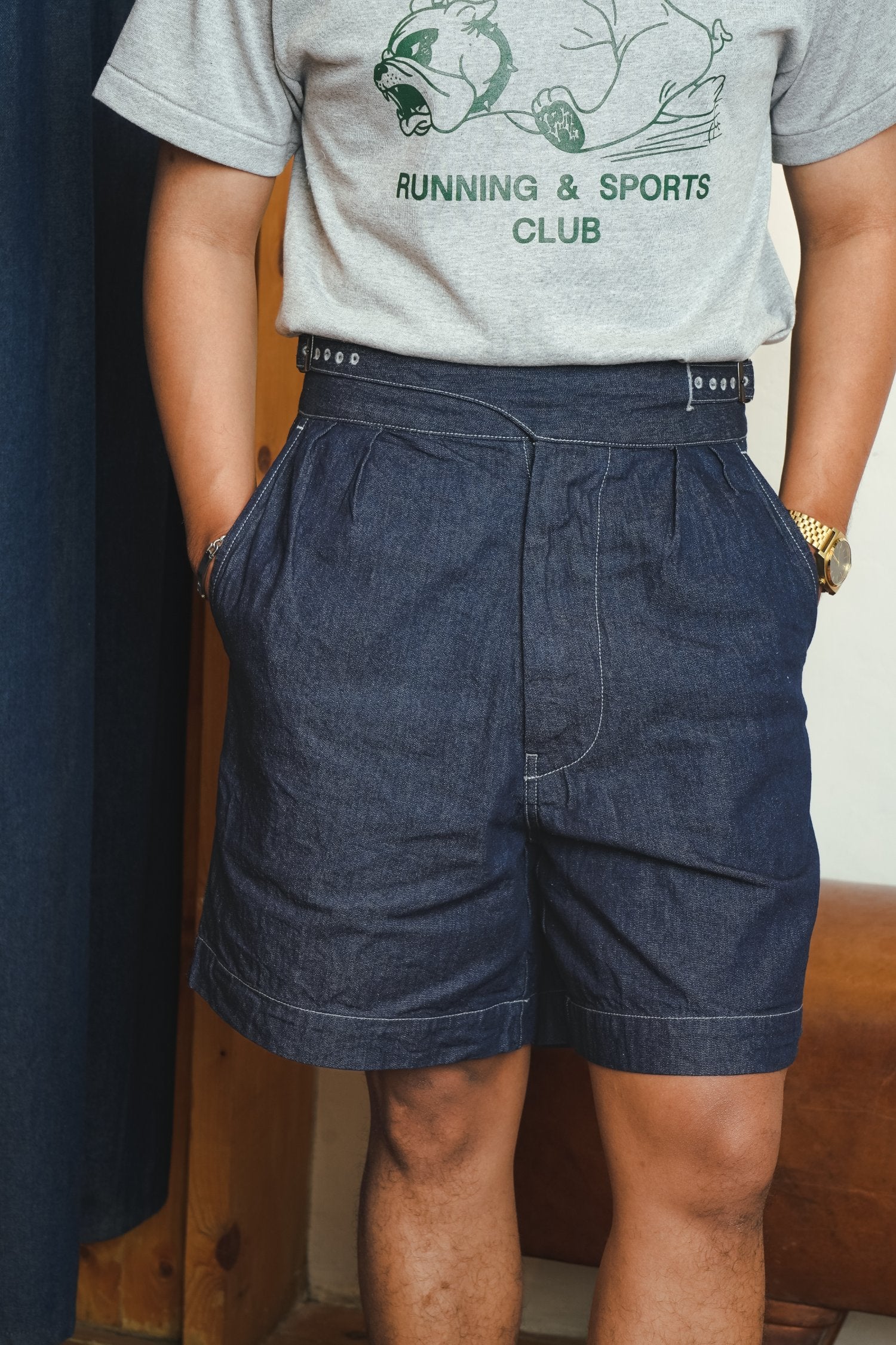 GURKHA SHORTS - INDIGO DENIM