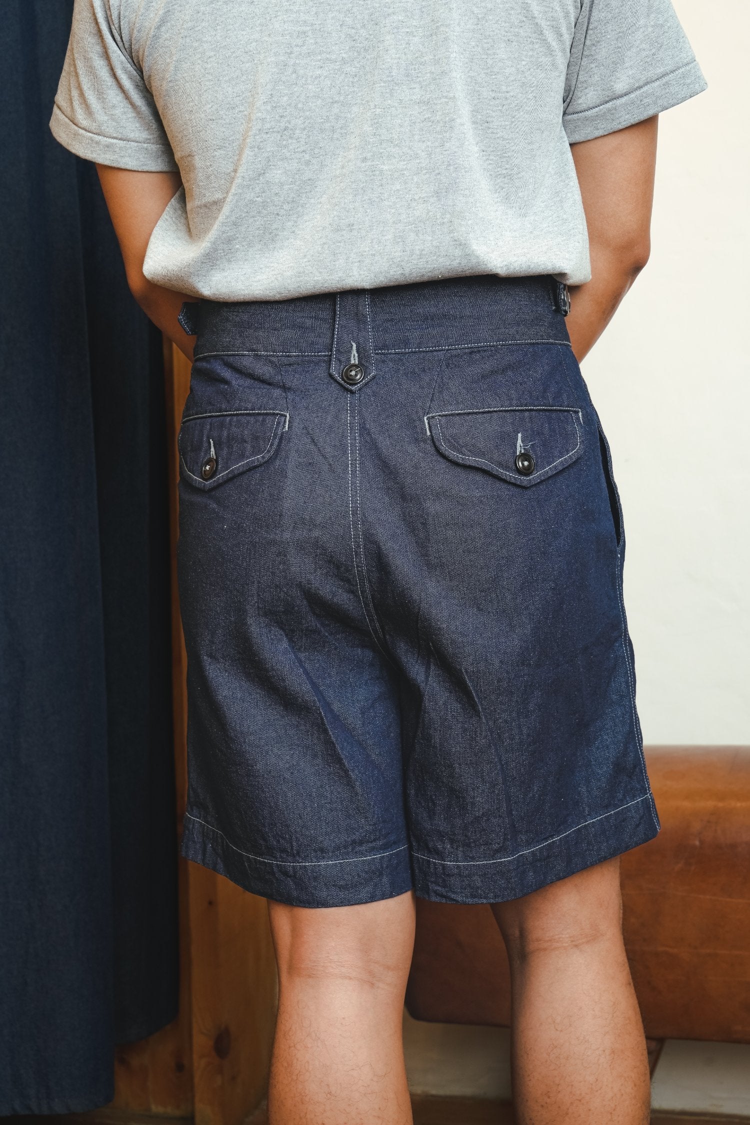GURKHA SHORTS - INDIGO DENIM
