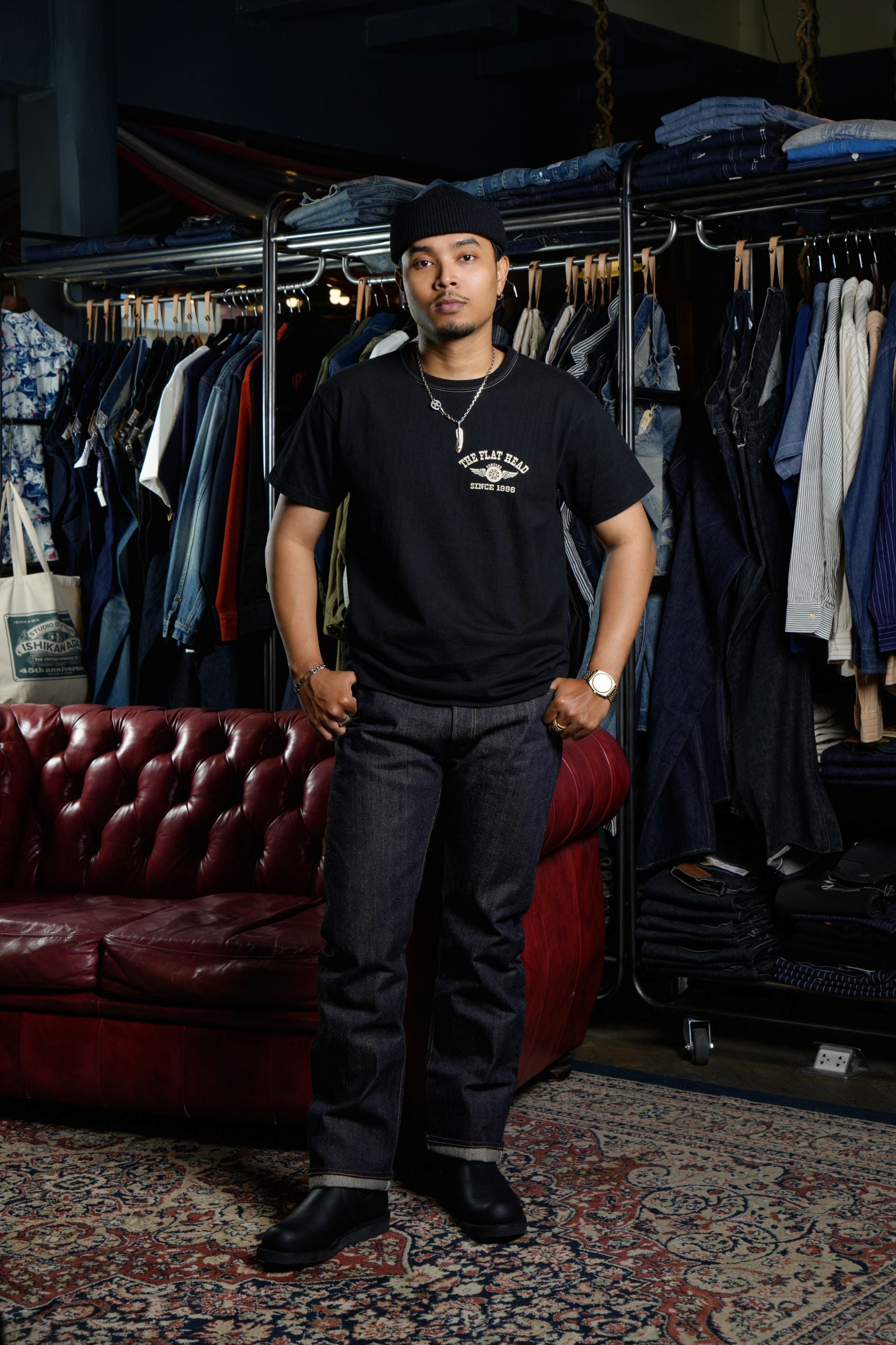 FN-3001Z TIGHT STRAIGHT ZIPPER - INDIGO