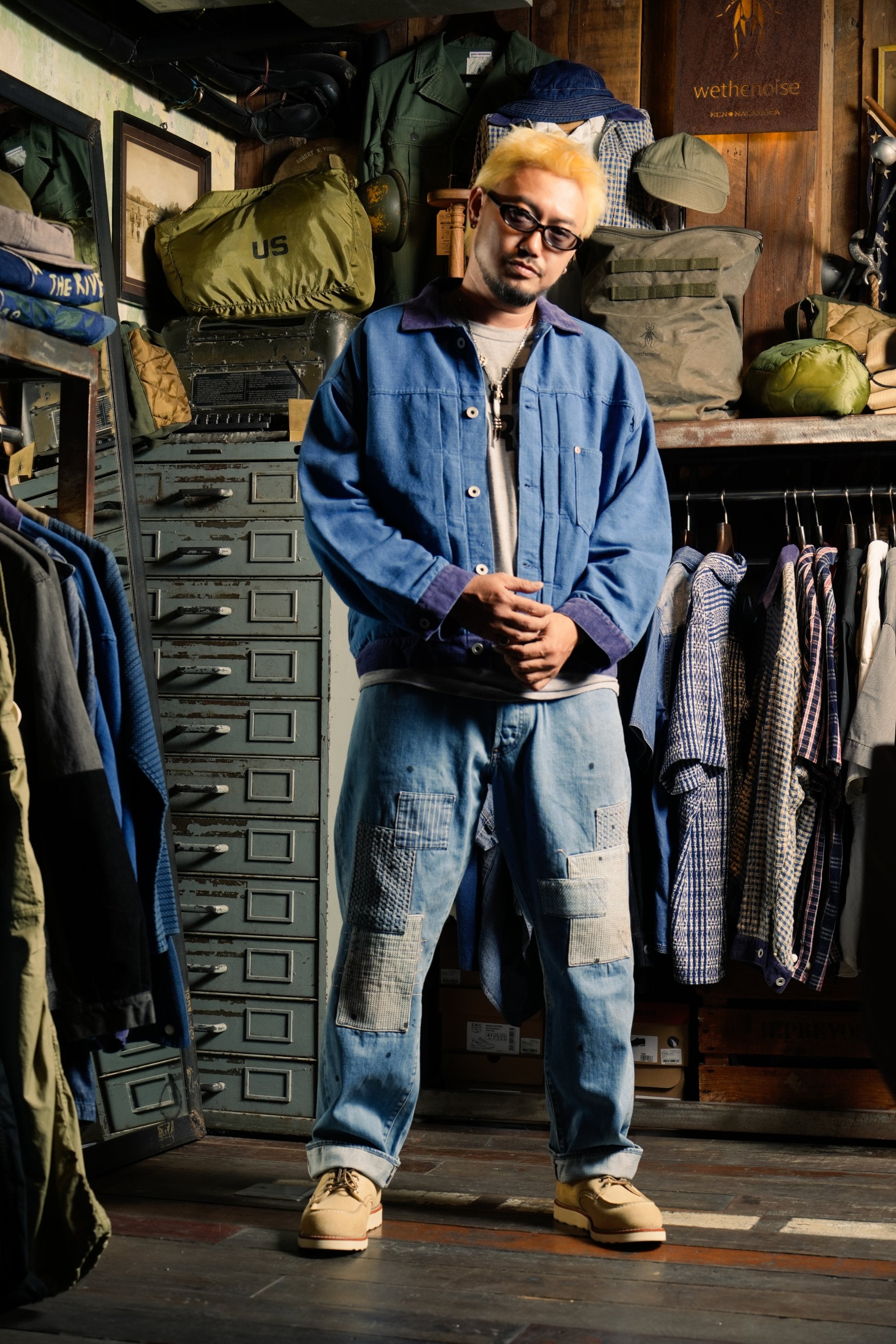 OTOP HAND WOVEN NATURAL INDIGO COTTON TYPE1 OVERSIZED JACKET - INDIGO