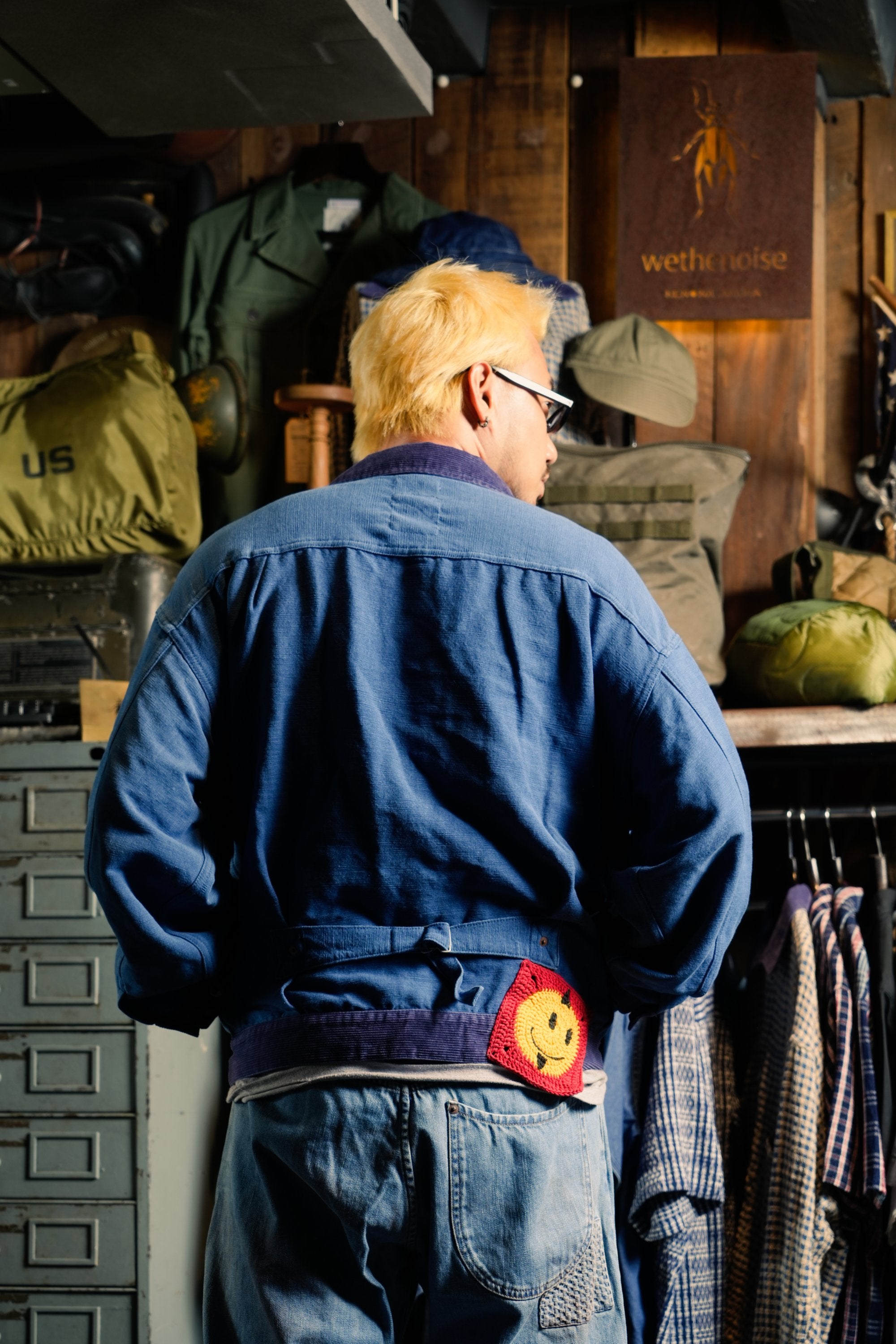 OTOP HAND WOVEN NATURAL INDIGO COTTON TYPE1 OVERSIZED JACKET - INDIGO