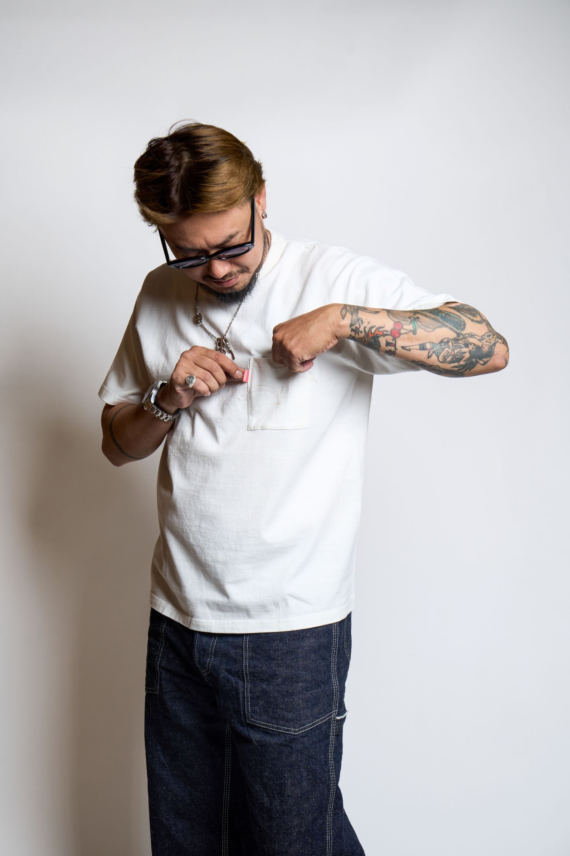 SJPOT01 POCKET TEE - WHITE