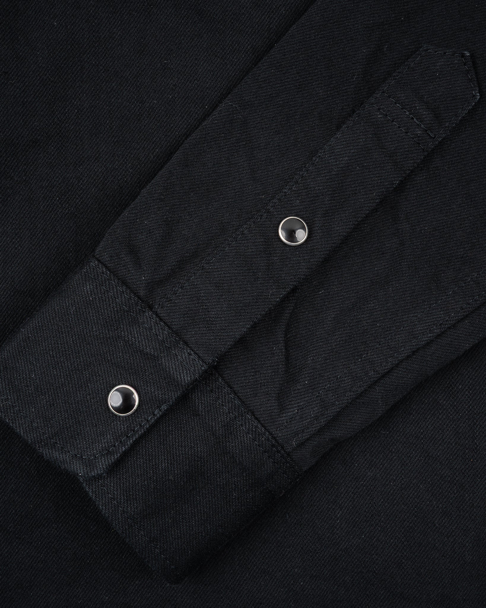 IHSH-338 12oz Selvedge Denim Work Shirt With Snaps - BLACK