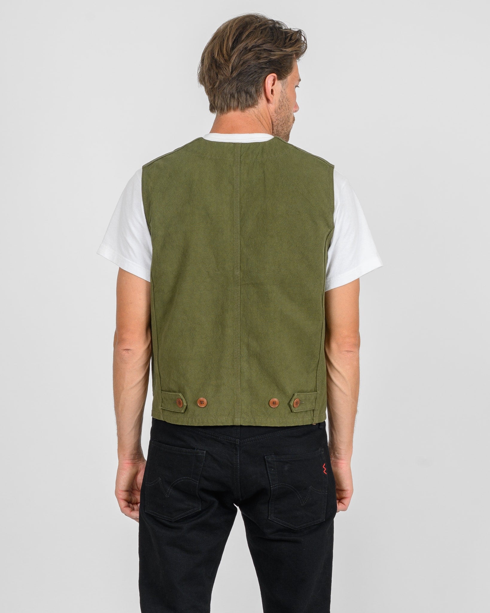 IHV-52-OLV 12oz DUCK CANVAS HUNTING VEST - OLIVE