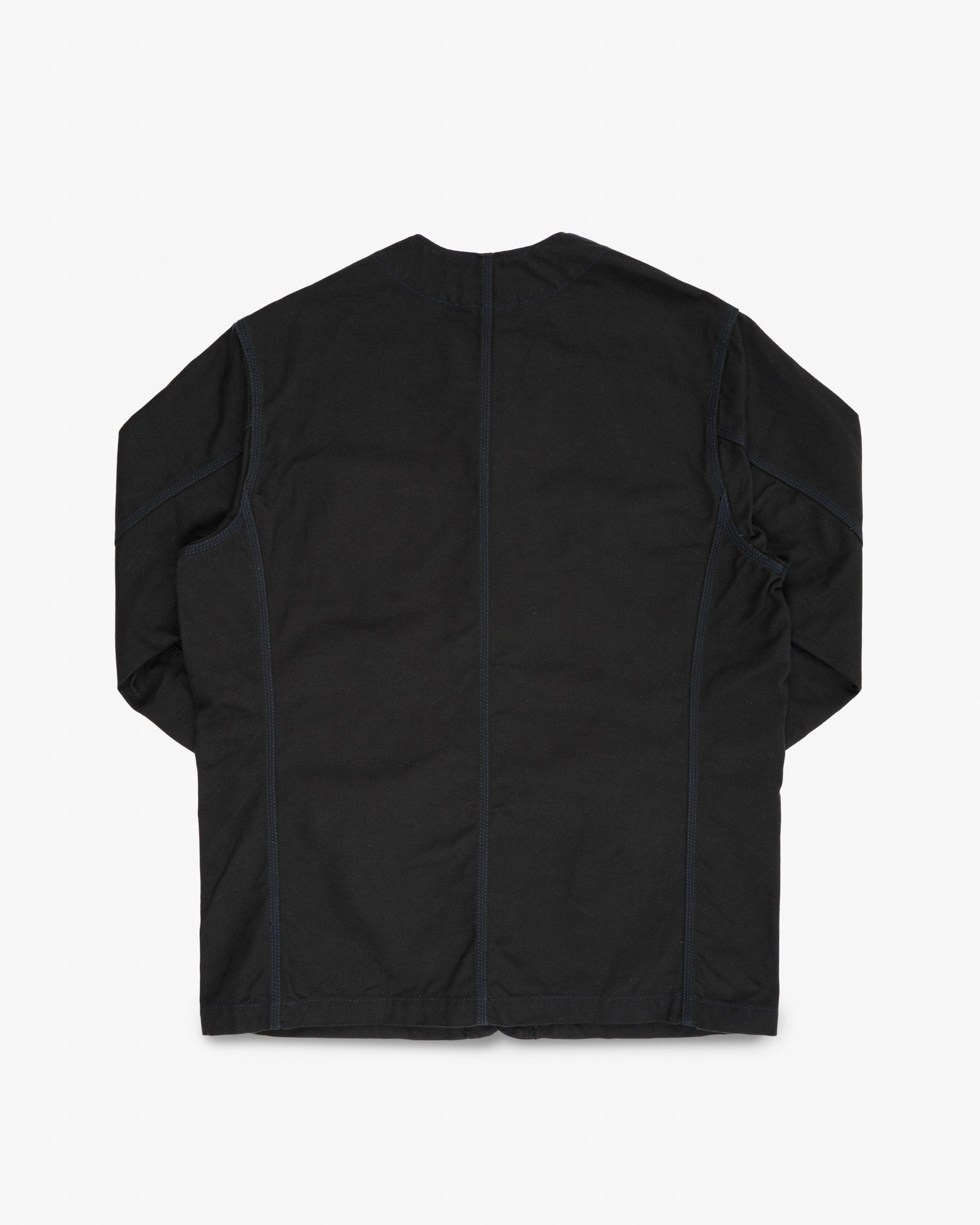 IHJ-159-BLK 13.5oz DUCK COLLARLESS CHORE JACKET - BLACK