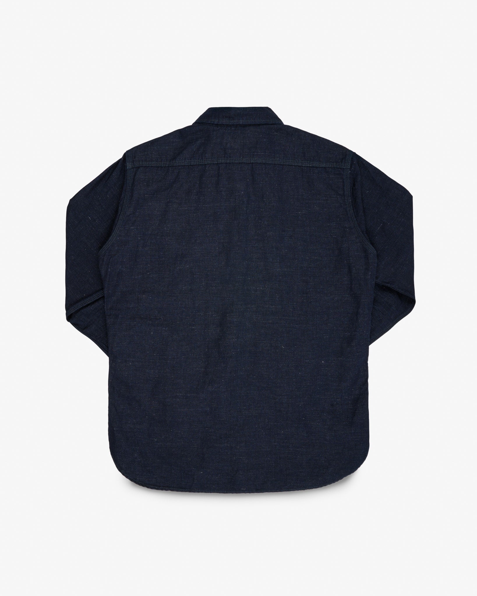 IHSH-443-IND 7oz COTTON LINEN CHAMBRAY WORK SHIRT - INDIGO