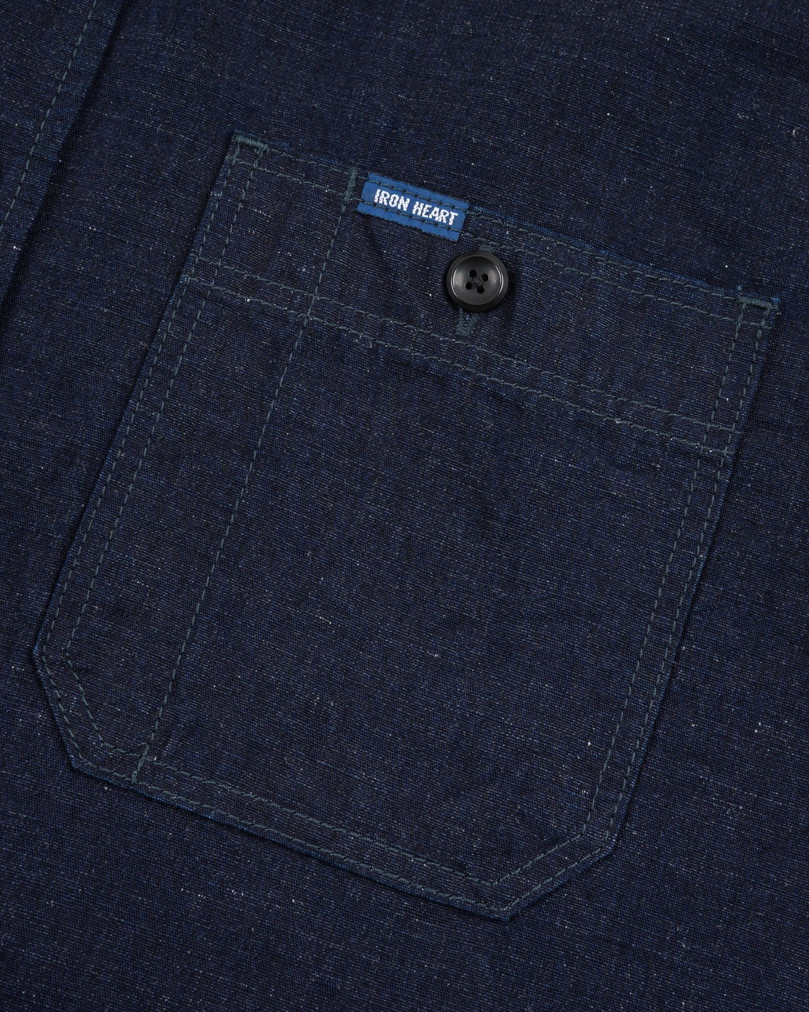 IHSH-443-IND 7oz COTTON LINEN CHAMBRAY WORK SHIRT - INDIGO