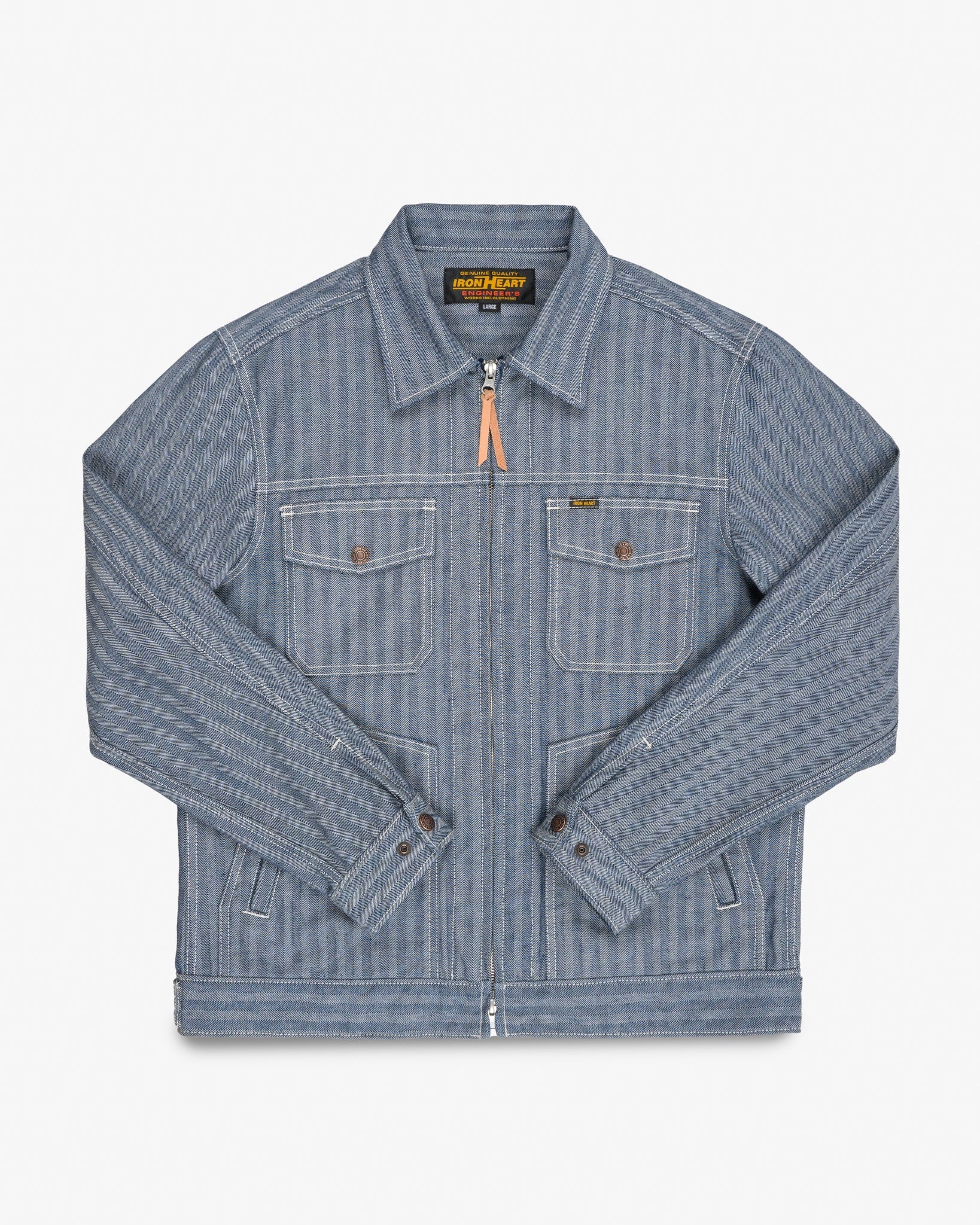 IHJ-164-IND 10.5oz HERRINGBONE WORK JACKET - INDIGO