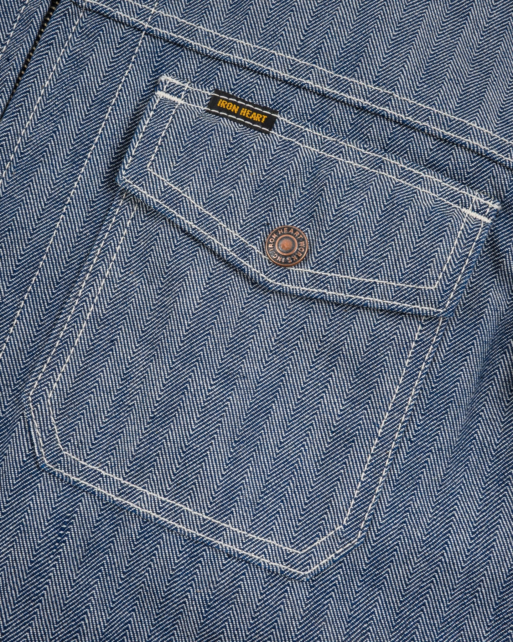IHJ-164-IND 10.5oz HERRINGBONE WORK JACKET - INDIGO