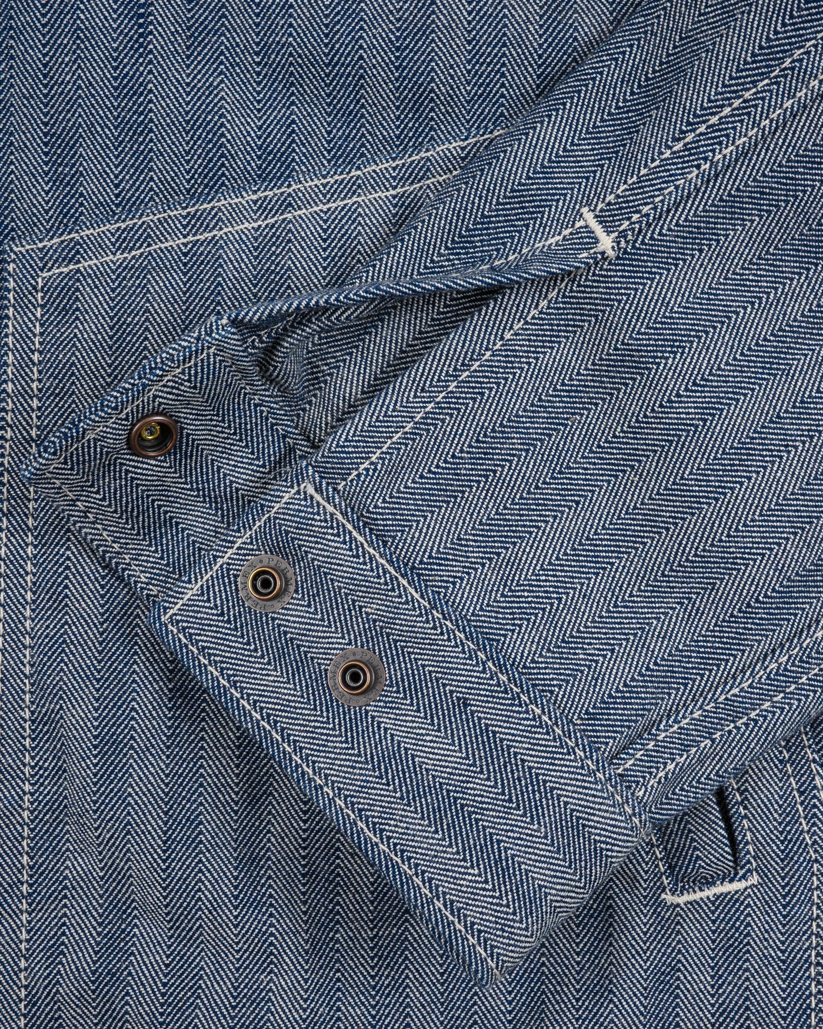 IHJ-164-IND 10.5oz HERRINGBONE WORK JACKET - INDIGO
