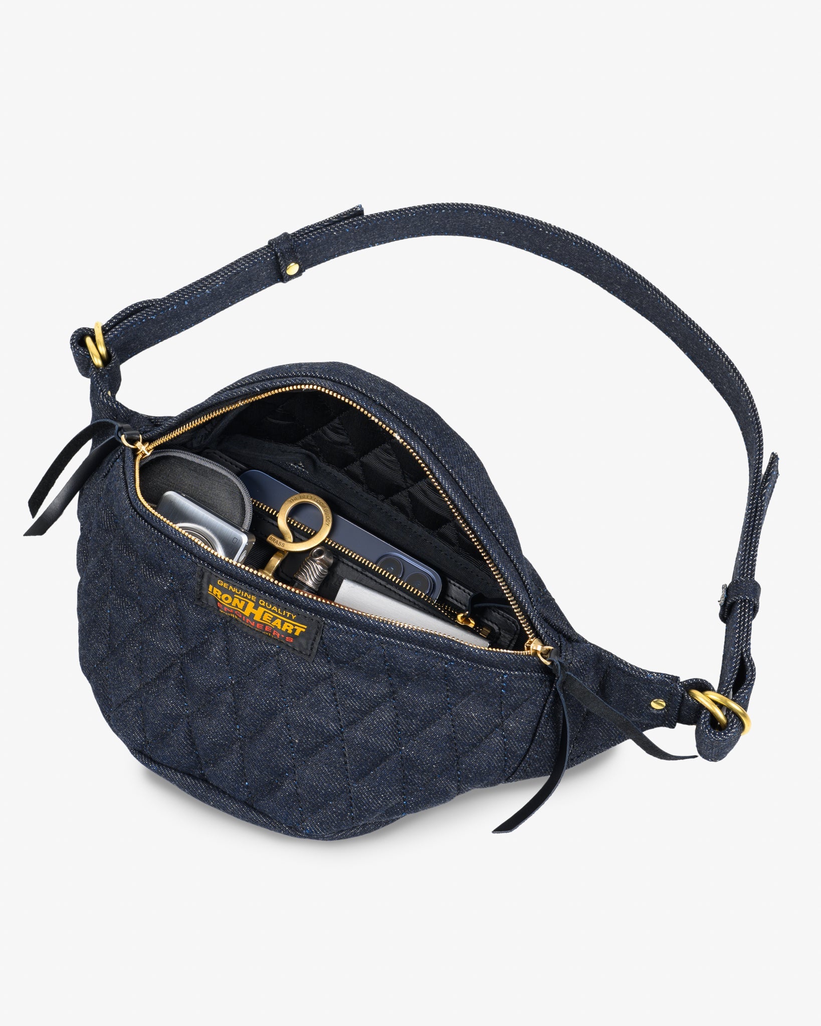IHE-51-IND 25oz Selvedge Denim Waist Bag - INDIGO