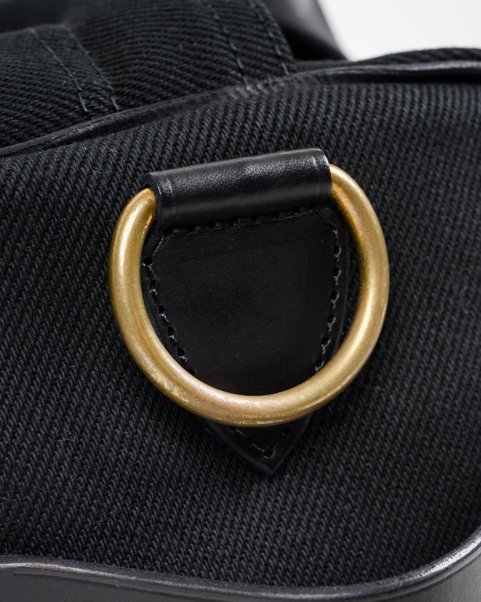IHE-24-BLK 21oz Denim and Buttero Leather Holdall - BLACK