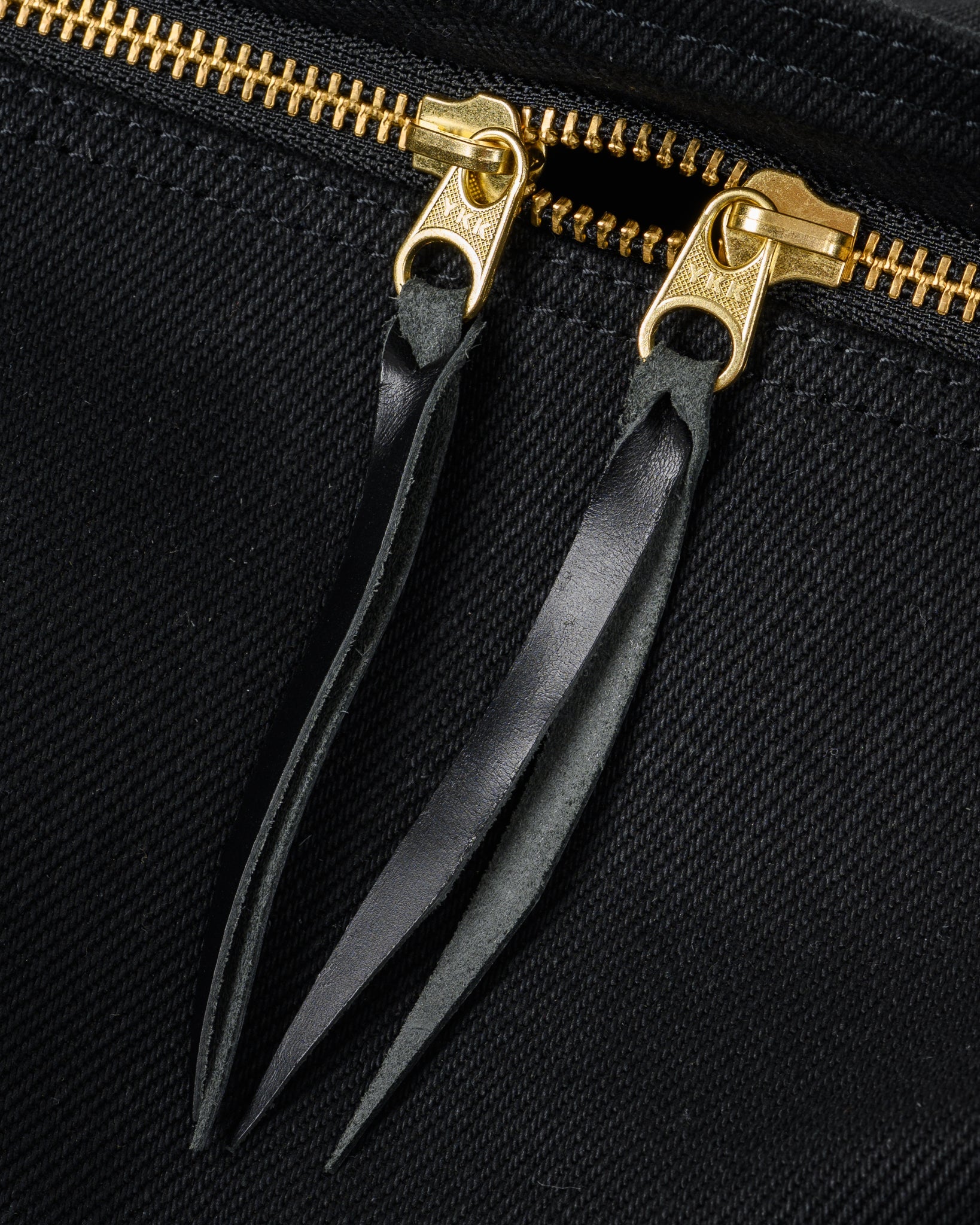 IHE-24-BLK 21oz Denim and Buttero Leather Holdall - BLACK