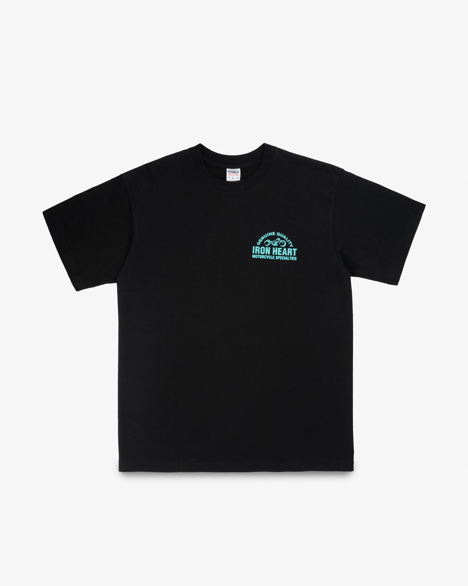 IHT-2504-BLK 7.5oz Printed Loopwheel Crew Neck T-Shirt - BLACK