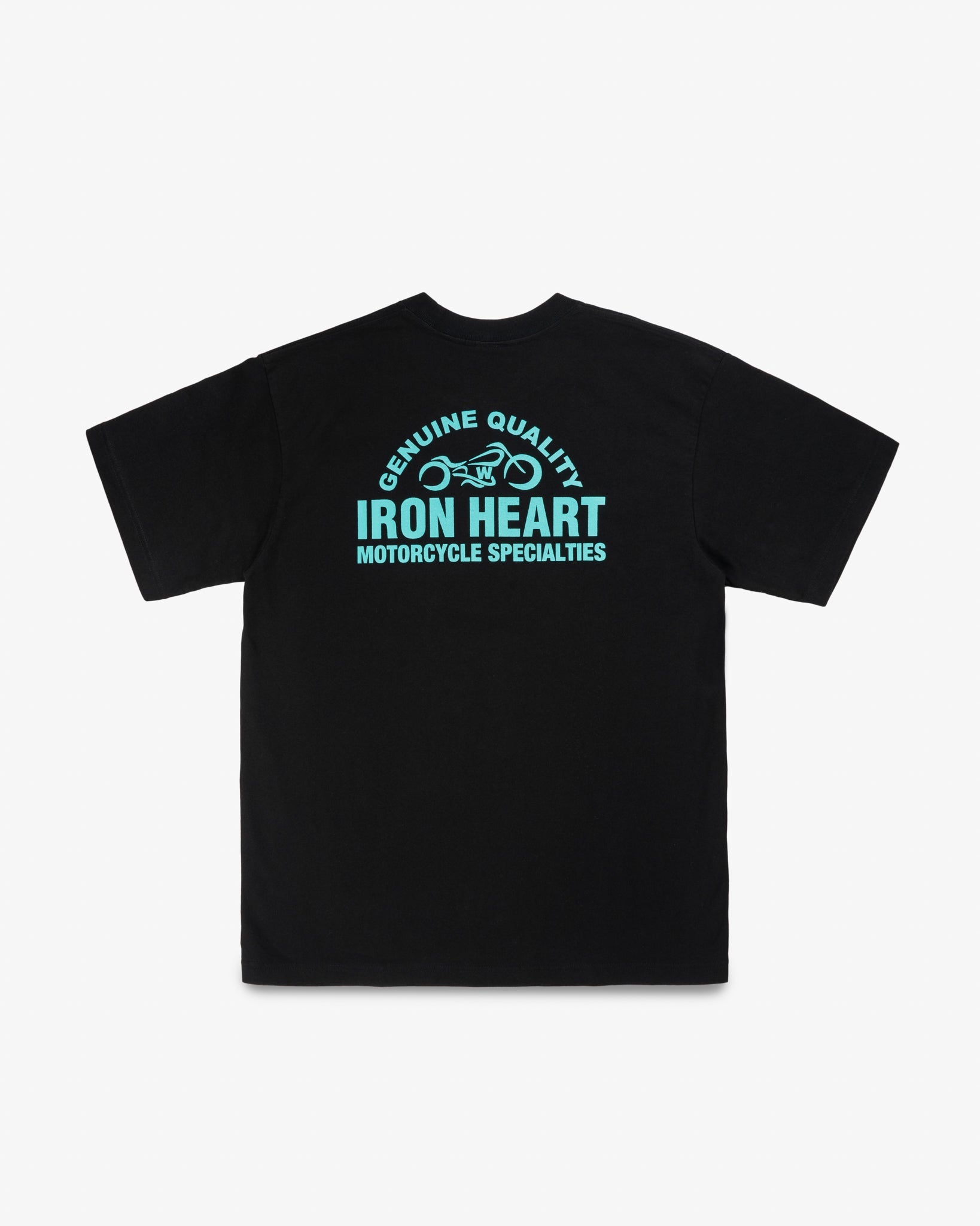 IHT-2504-BLK 7.5oz Printed Loopwheel Crew Neck T-Shirt - BLACK