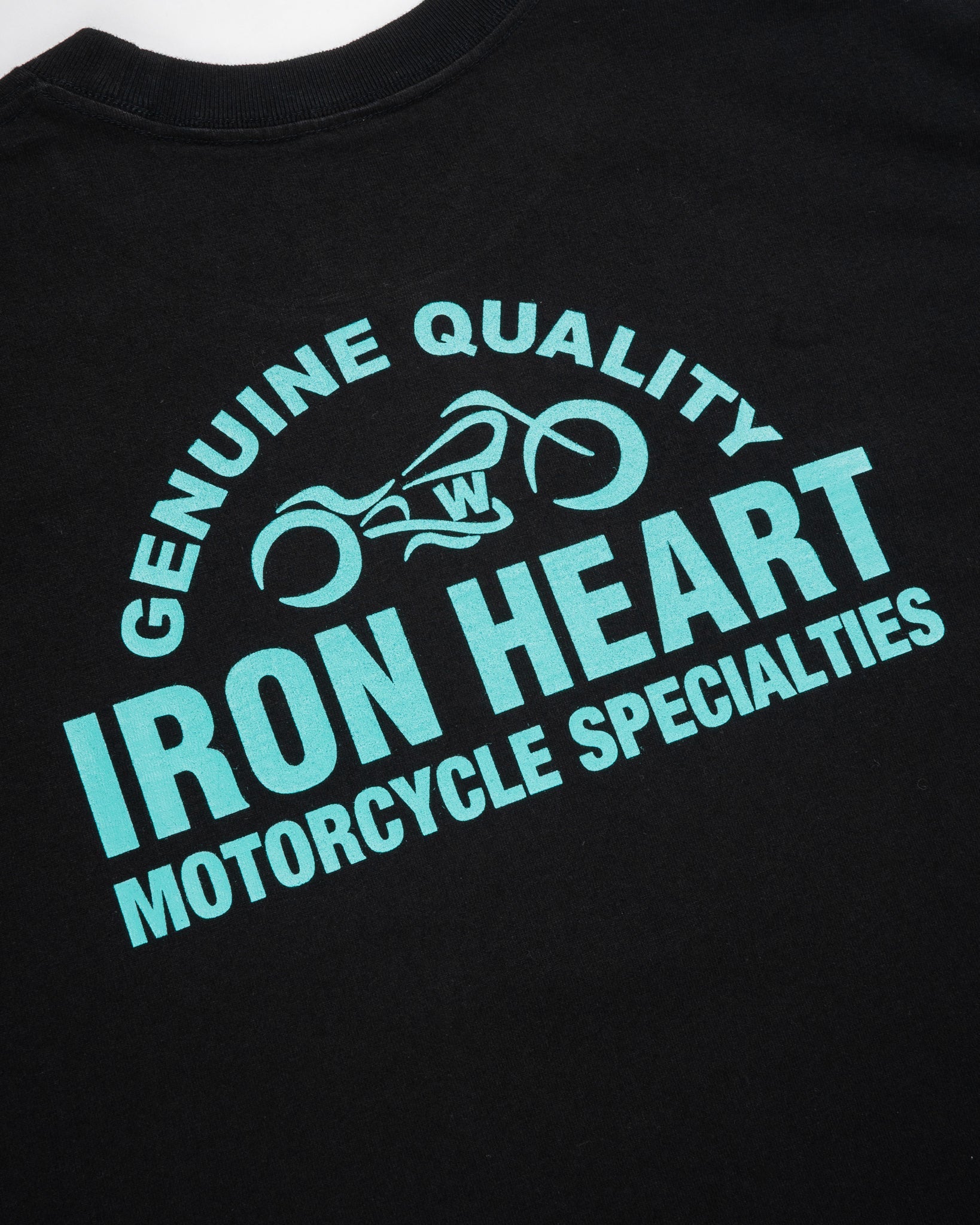 IHT-2504-BLK 7.5oz Printed Loopwheel Crew Neck T-Shirt - BLACK