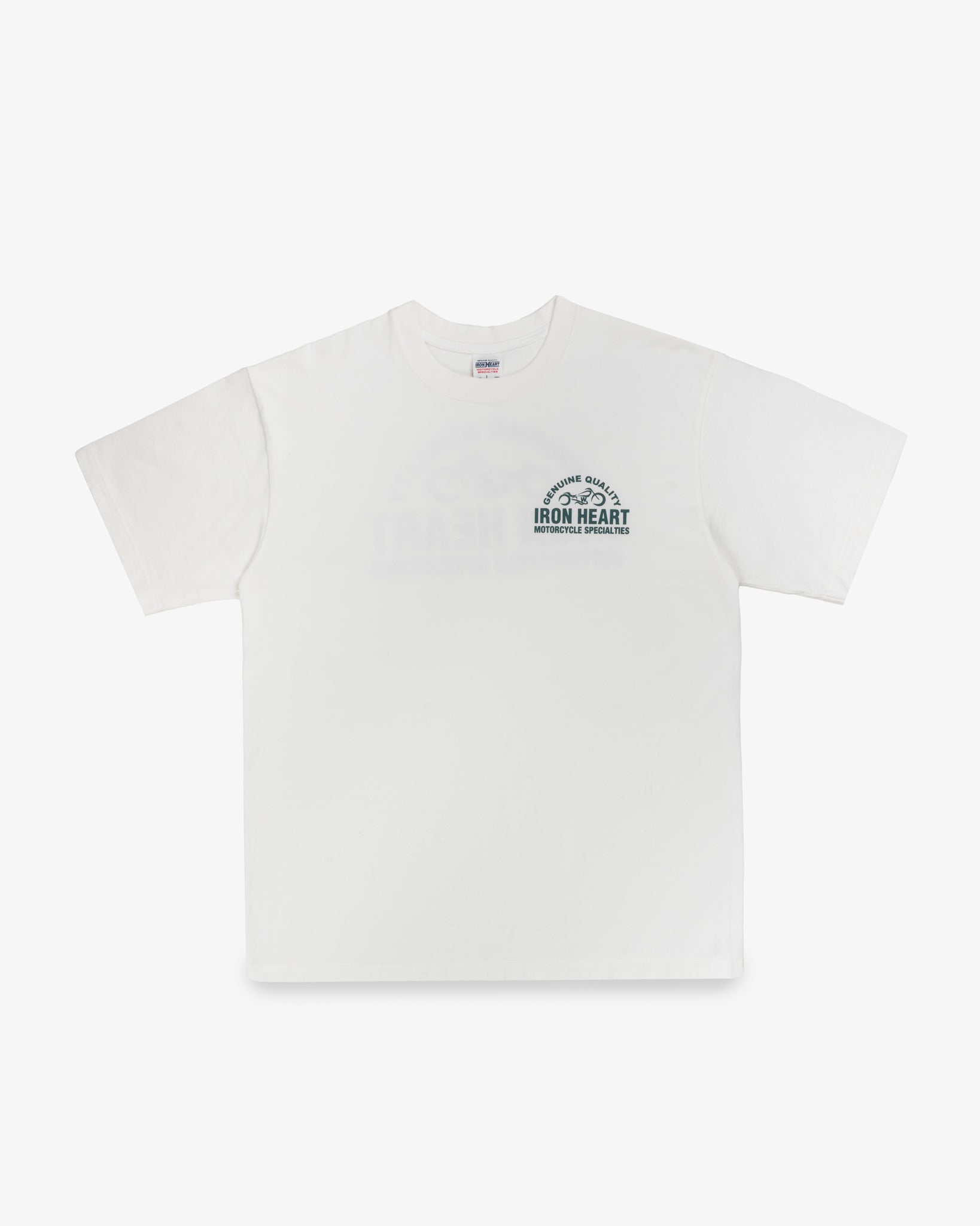 IHT-2504-WHT 7.5oz Printed Loopwheel Crew Neck T-Shirt - WHITE