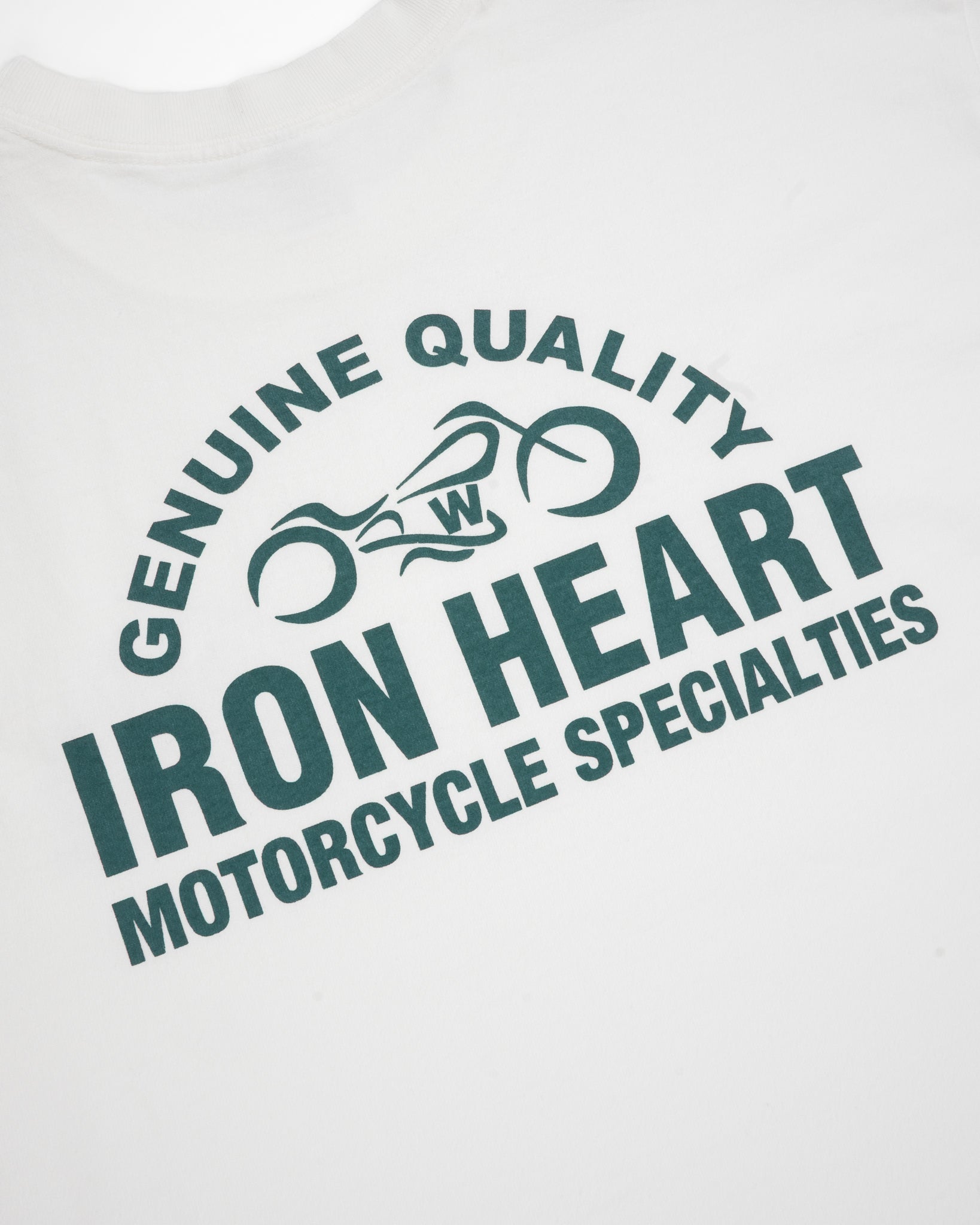 IHT-2504-WHT 7.5oz Printed Loopwheel Crew Neck T-Shirt - WHITE