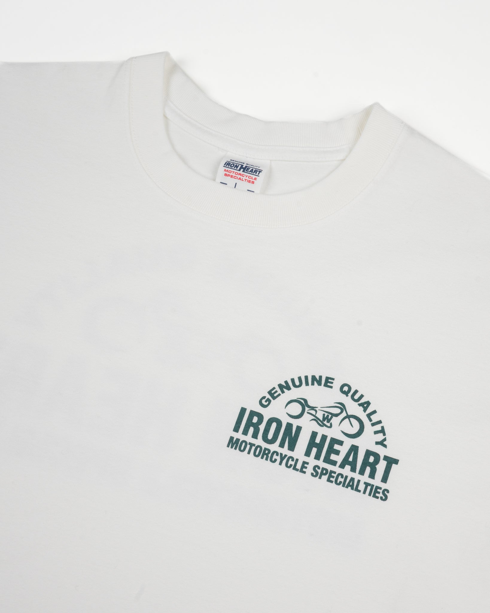 IHT-2504-WHT 7.5oz Printed Loopwheel Crew Neck T-Shirt - WHITE