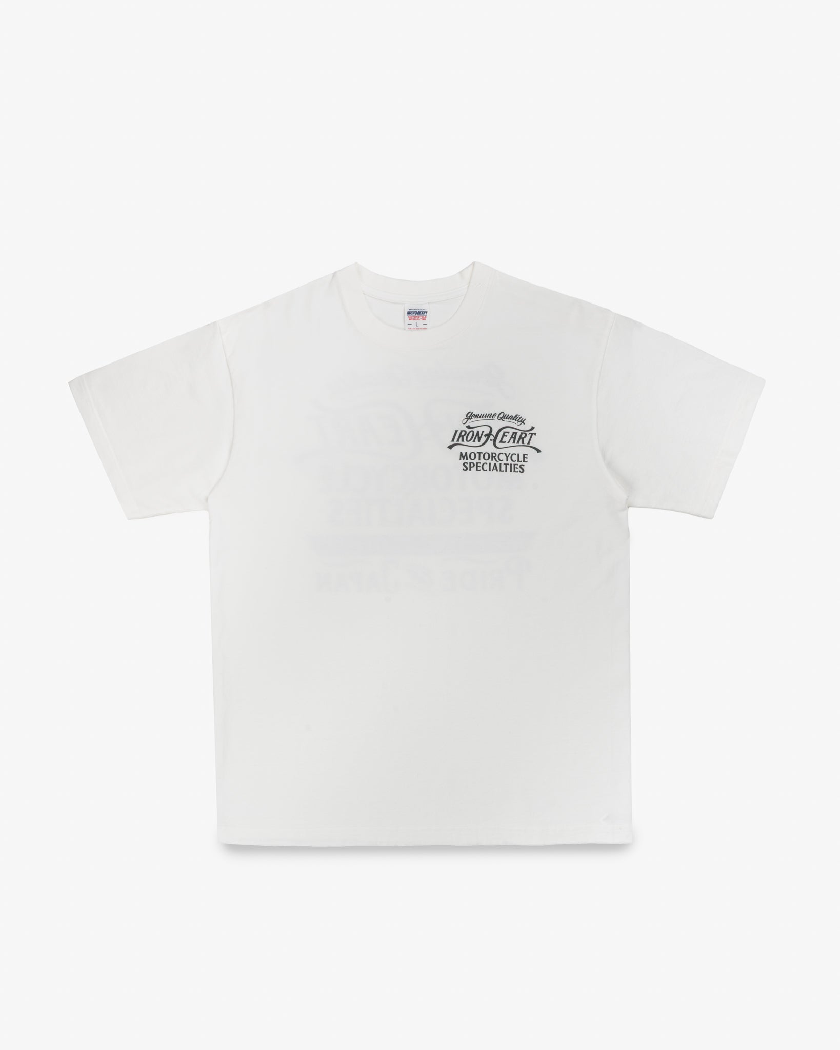 IHT-2505-WHT 7.5oz Printed Loopwheel Crew Neck T-Shirt - WHITE