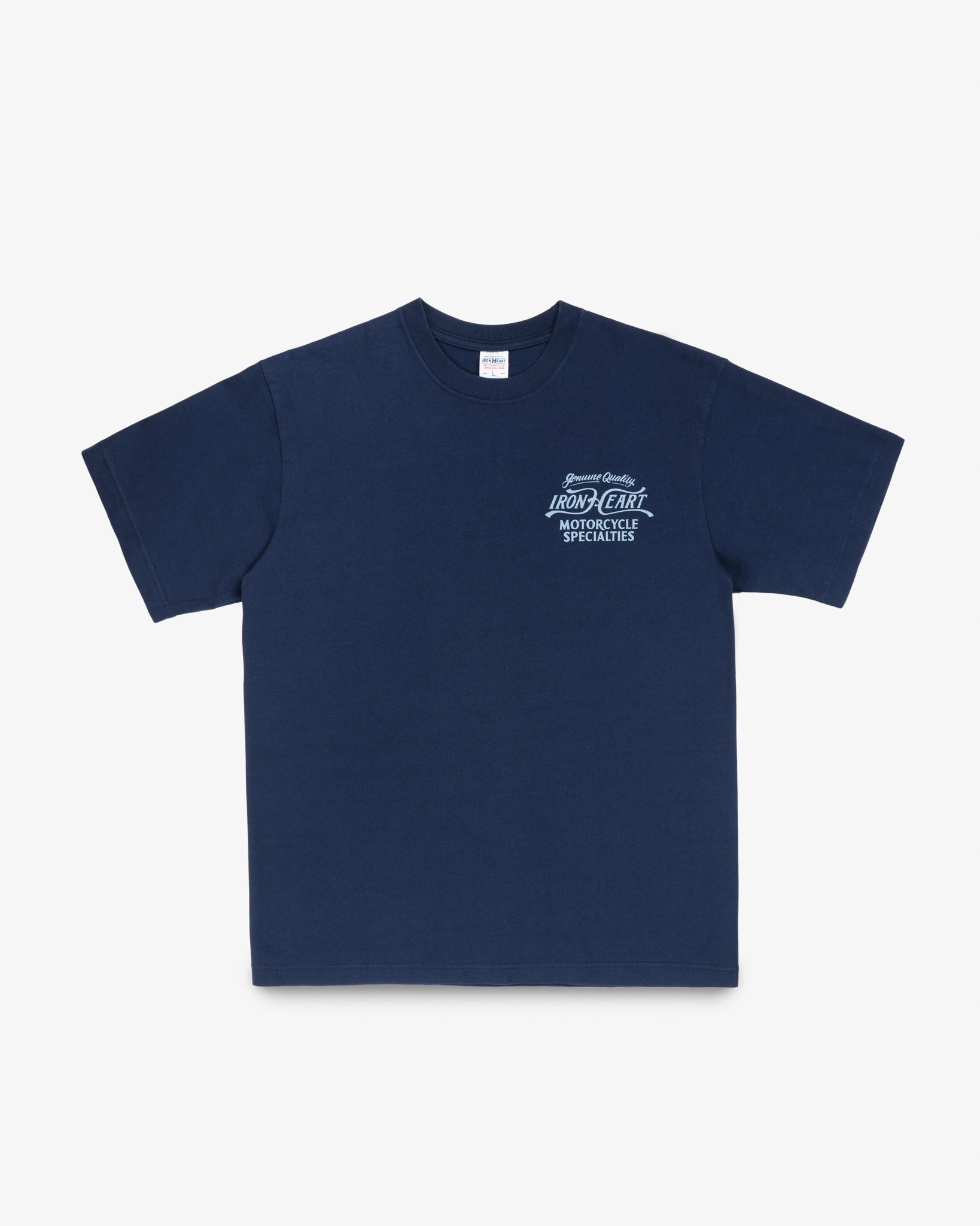 IHT-2505-NAV 7.5oz Printed Loopwheel Crew Neck T-Shirt - NAVY
