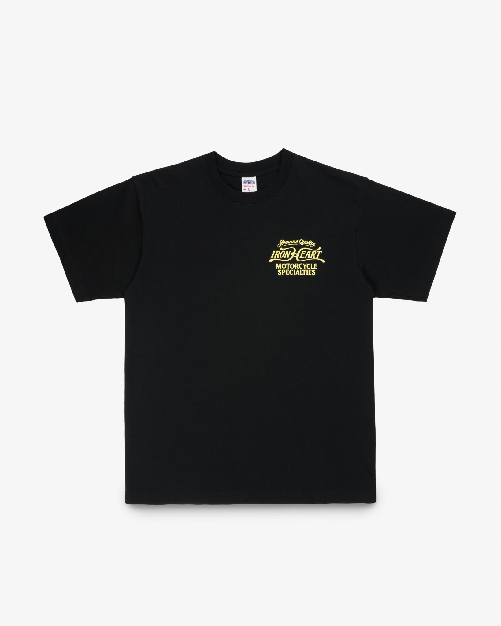 IHT-2505-BLK 7.5oz Printed Loopwheel Crew Neck T-Shirt - BLACK
