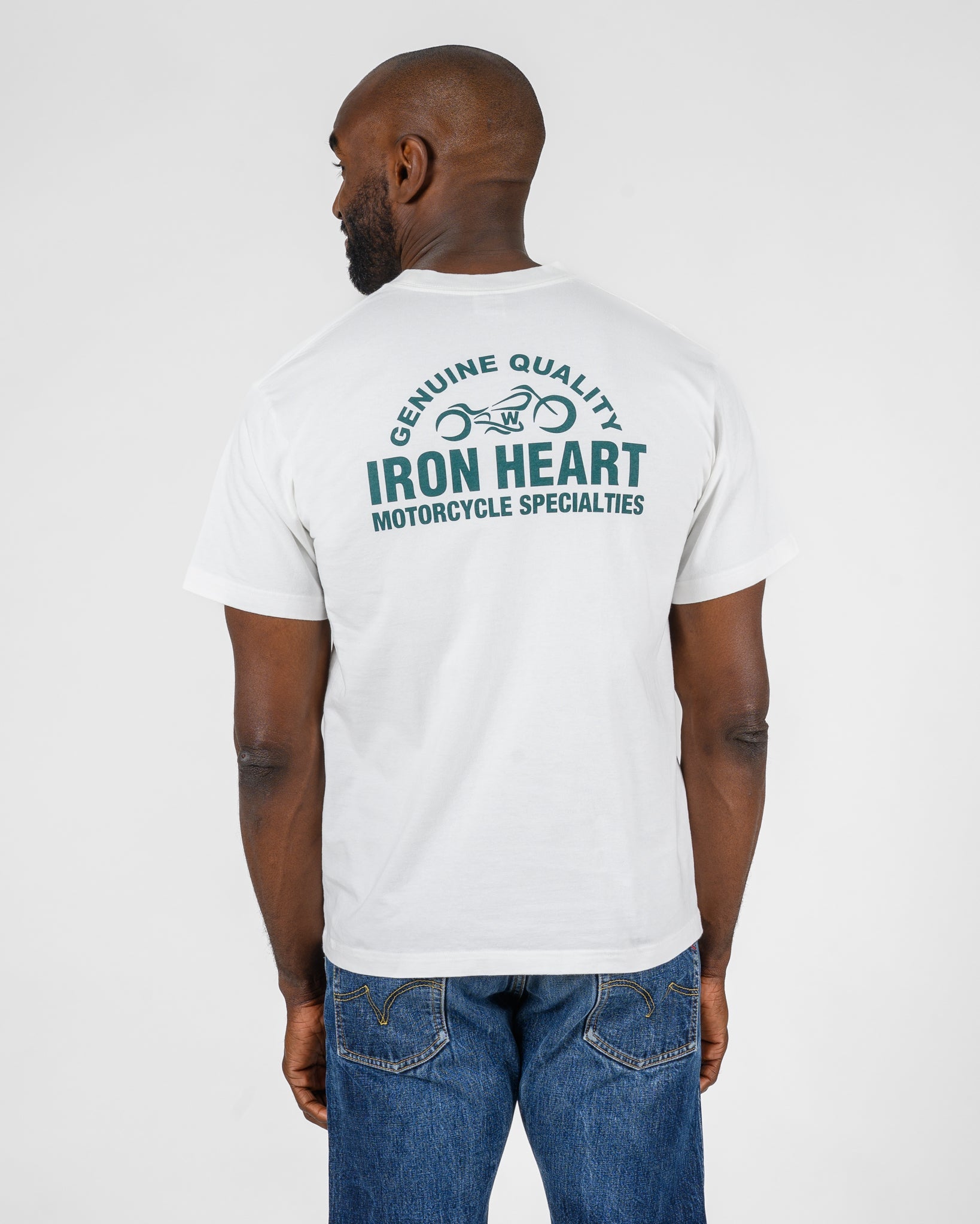 IHT-2504-WHT 7.5oz Printed Loopwheel Crew Neck T-Shirt - WHITE