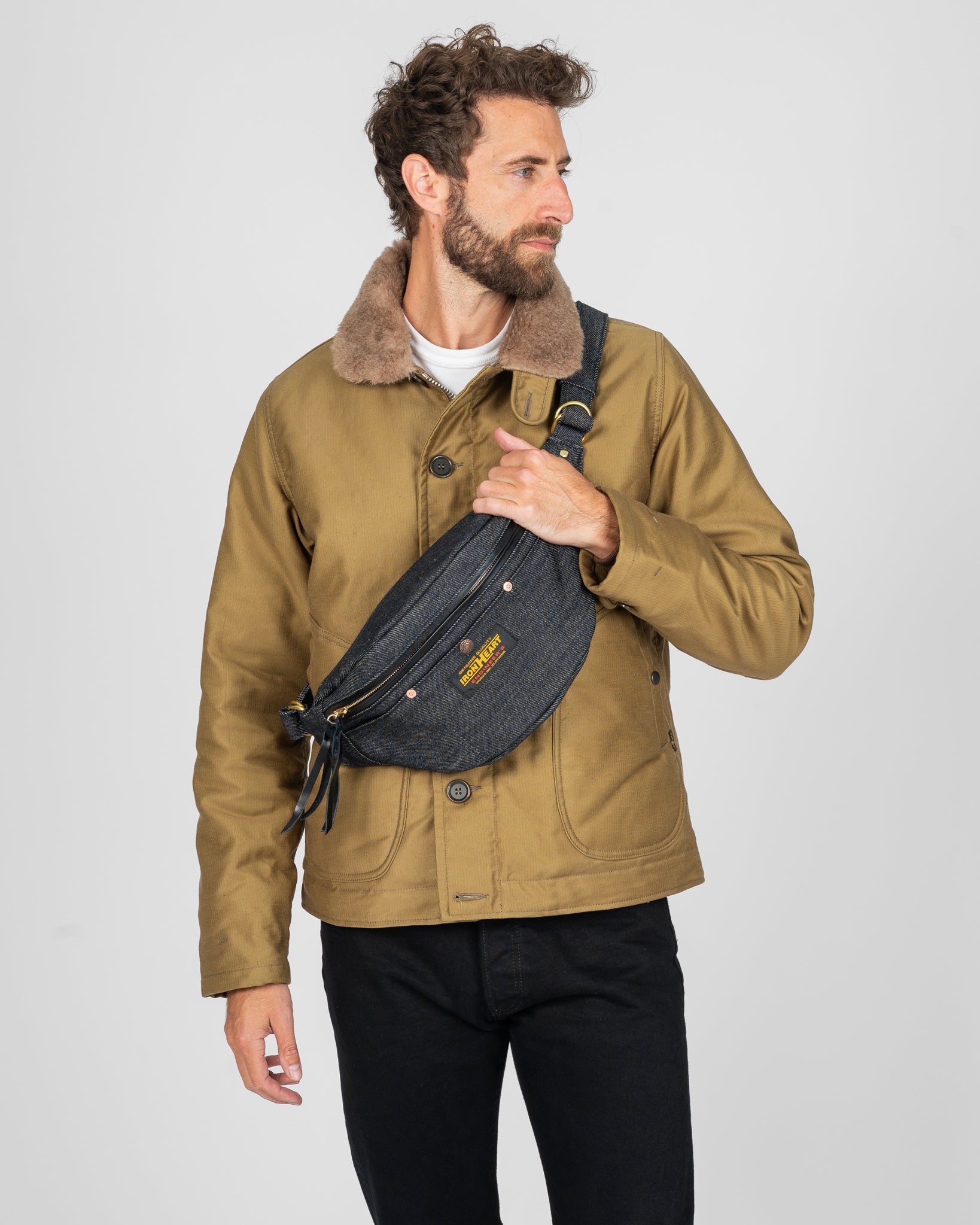 IHE-37-IND 21OZ DENIM WAIST BAG - INDIGO