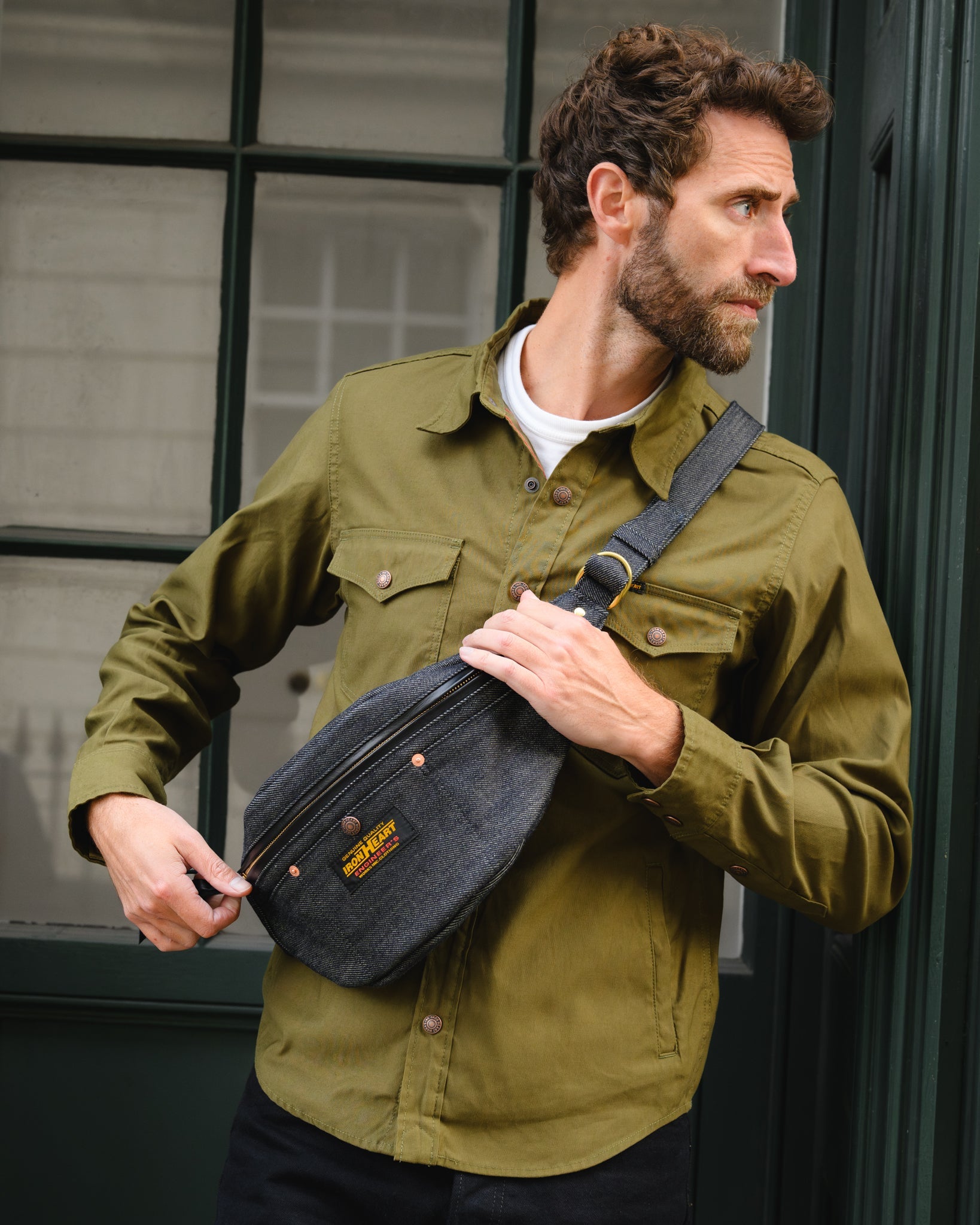 IHE-37-IND 21OZ DENIM WAIST BAG - INDIGO