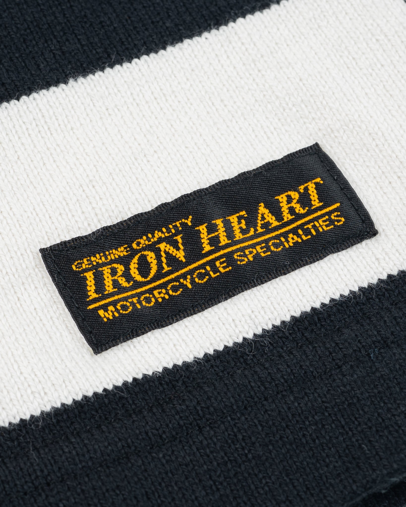 IHTB-01-BLK-WHT 11OZ COTTON KNIT LONG-SLEEVED SWEATER - BLACK/WHITE