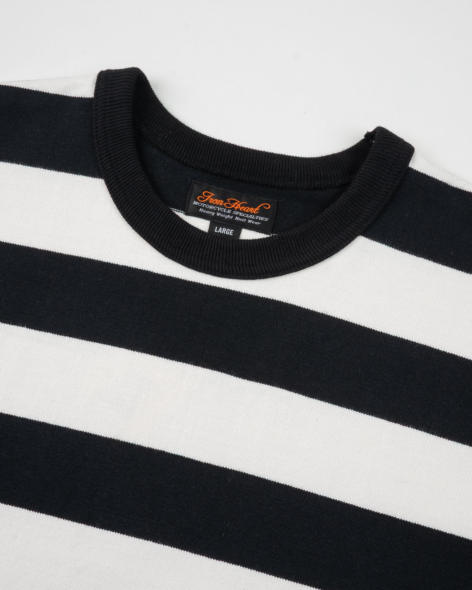 IHTB-01-BLK-WHT 11OZ COTTON KNIT LONG-SLEEVED SWEATER - BLACK/WHITE