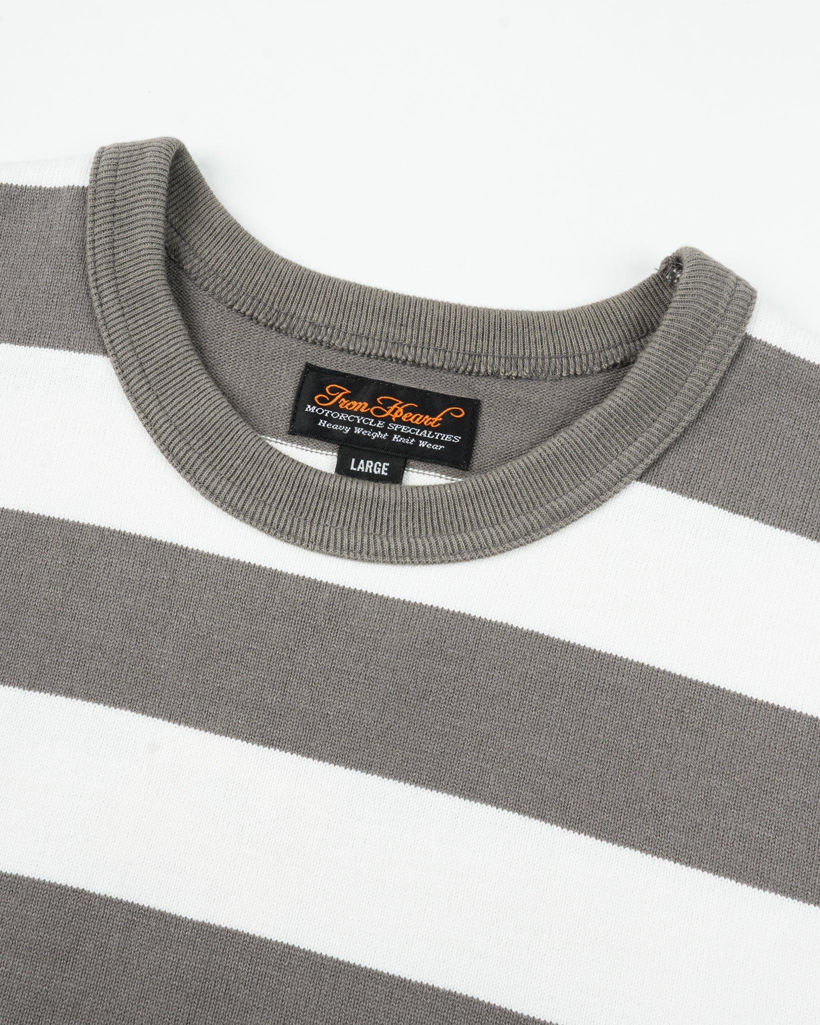 IHTB-01-GRY-WHT 11OZ COTTON KNIT LONG-SLEEVED SWEATER - GREY/WHITE