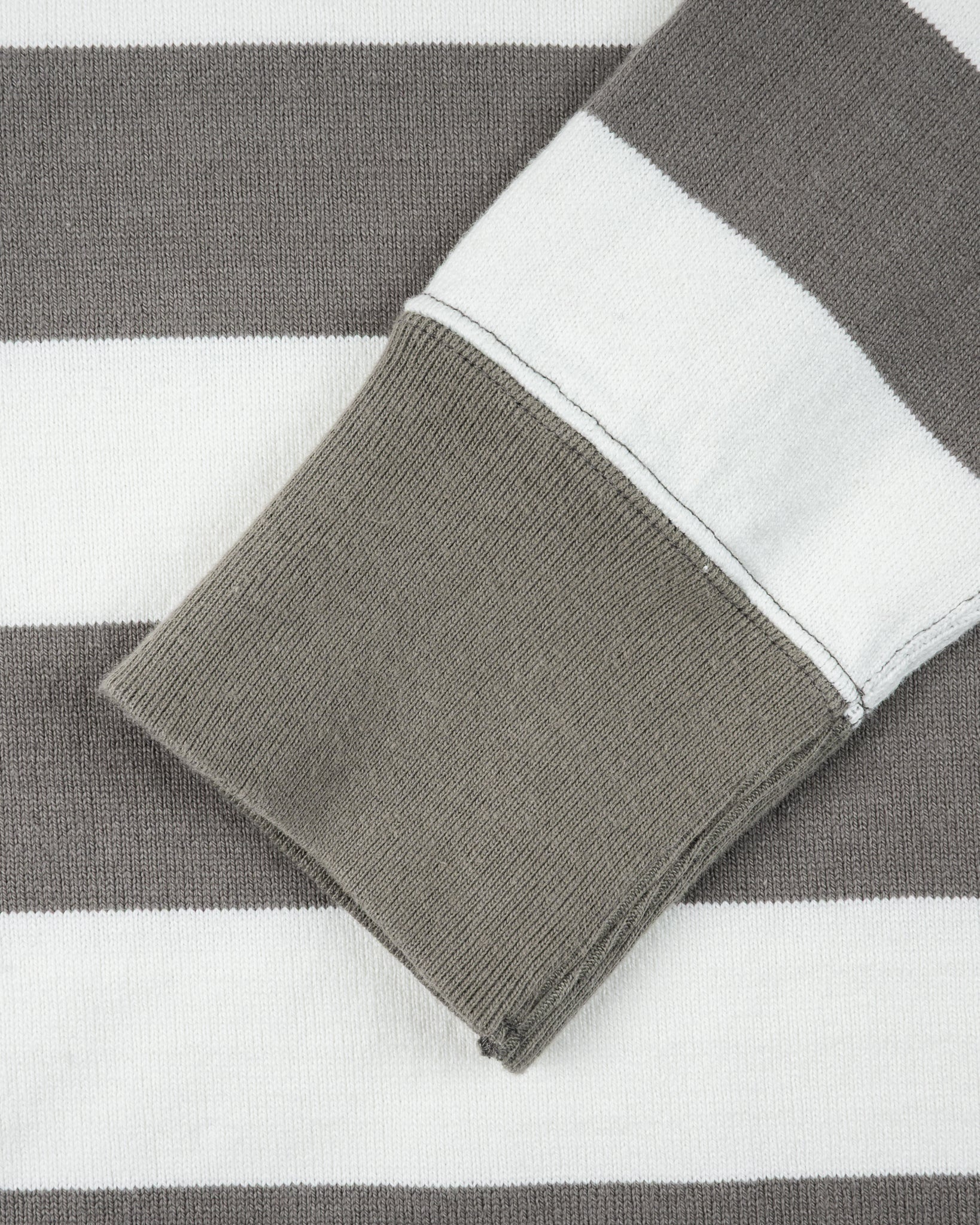 IHTB-01-GRY-WHT 11OZ COTTON KNIT LONG-SLEEVED SWEATER - GREY/WHITE