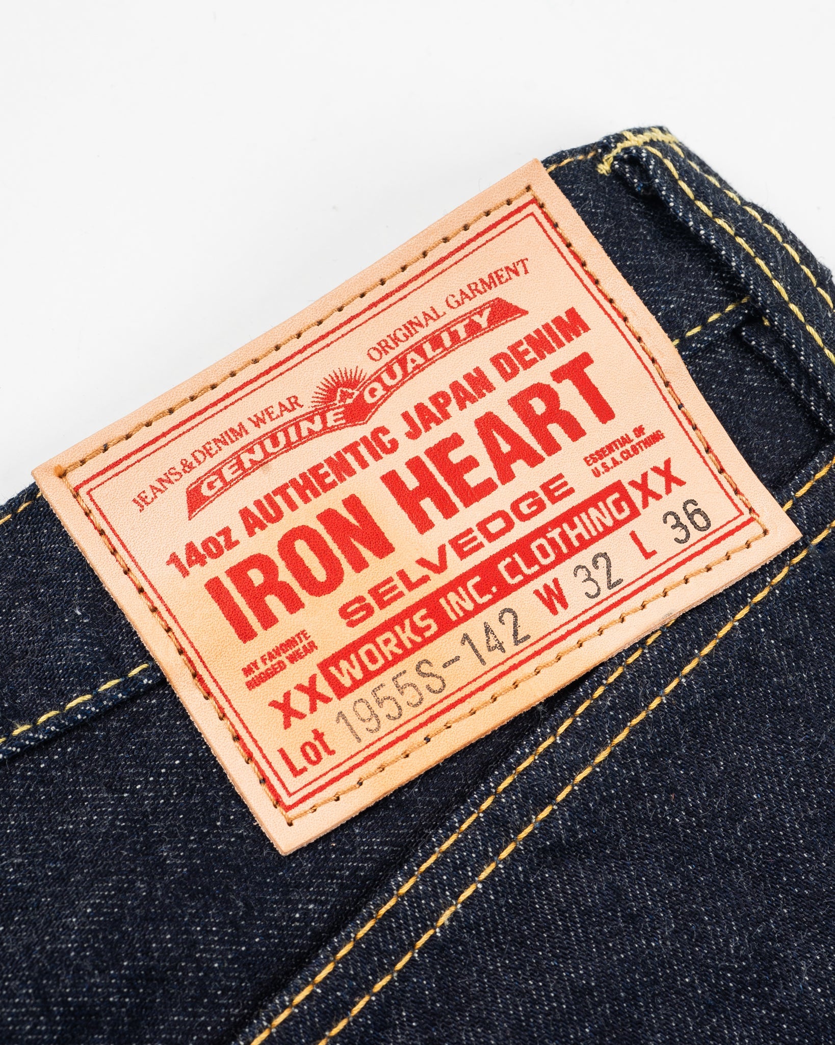 IH-1955S-142 14OZ SELVEDGE DENIM "1955" VINTAGE TAPERED CUT JEANS - INDIGO