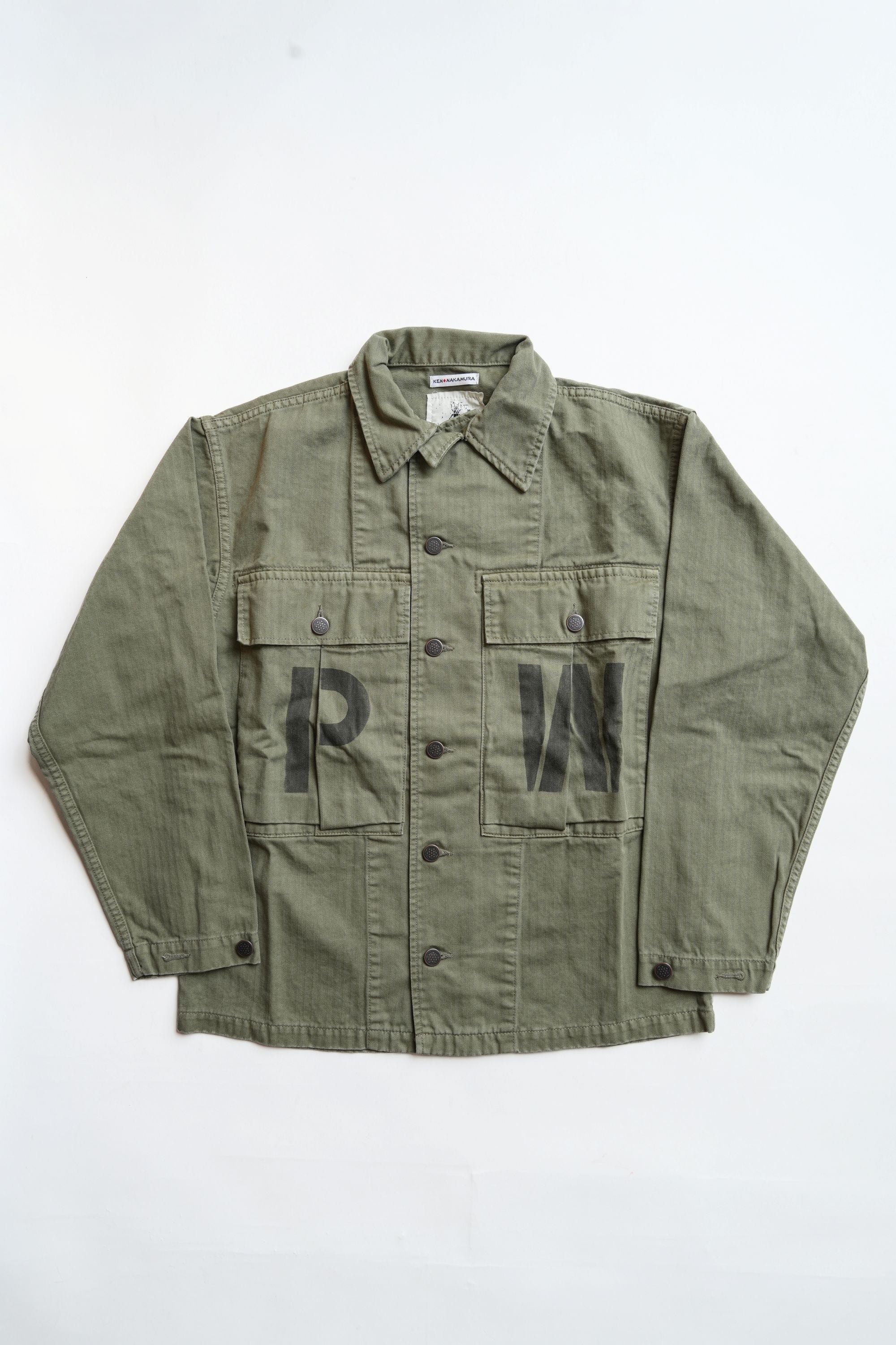 HBT P-43 TYPE STONE-WASH STENCILED(PW) JACKET TYPE 2 - GREEN