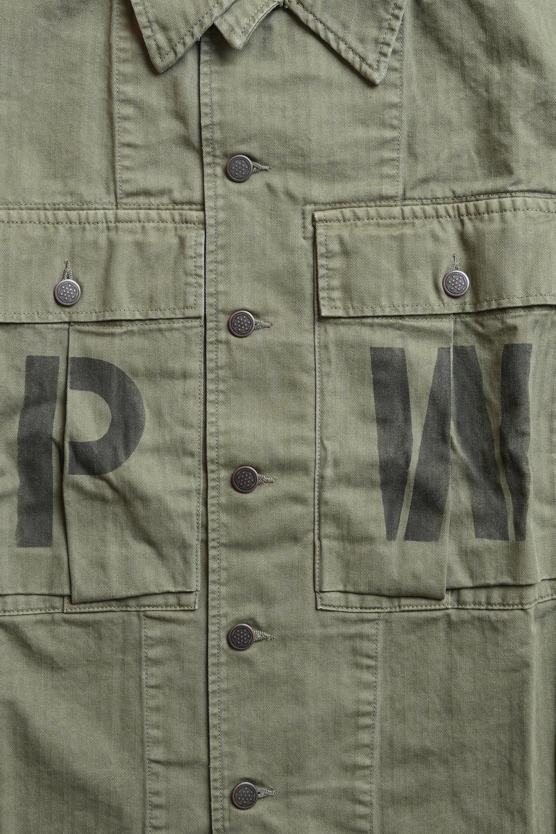 HBT P-43 TYPE STONE-WASH STENCILED(PW) JACKET TYPE 2 - GREEN