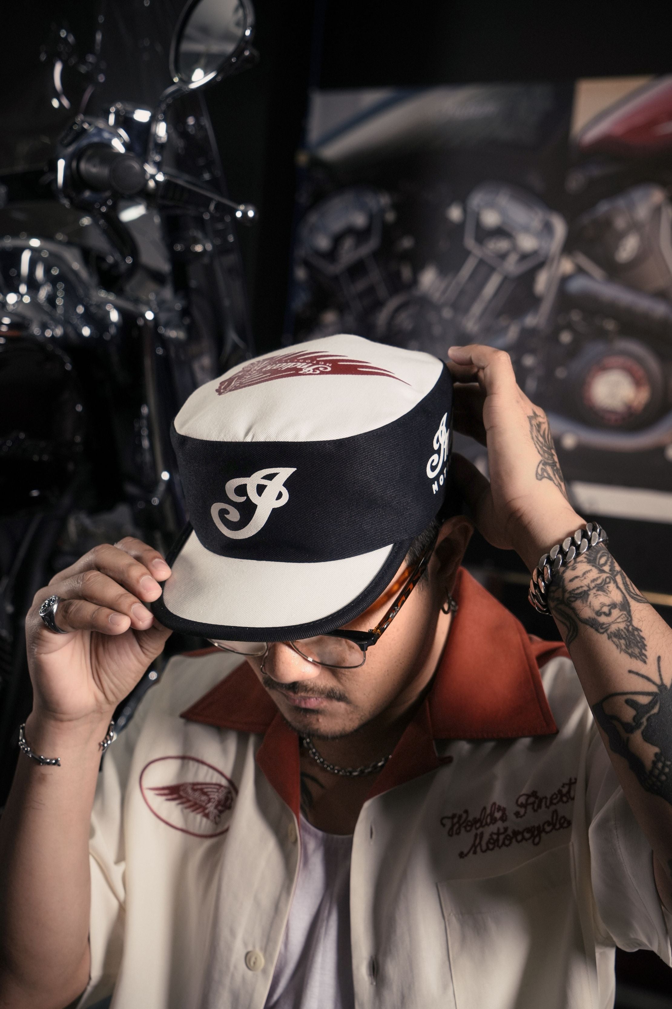 WORK CAP - BLACK/WHITE