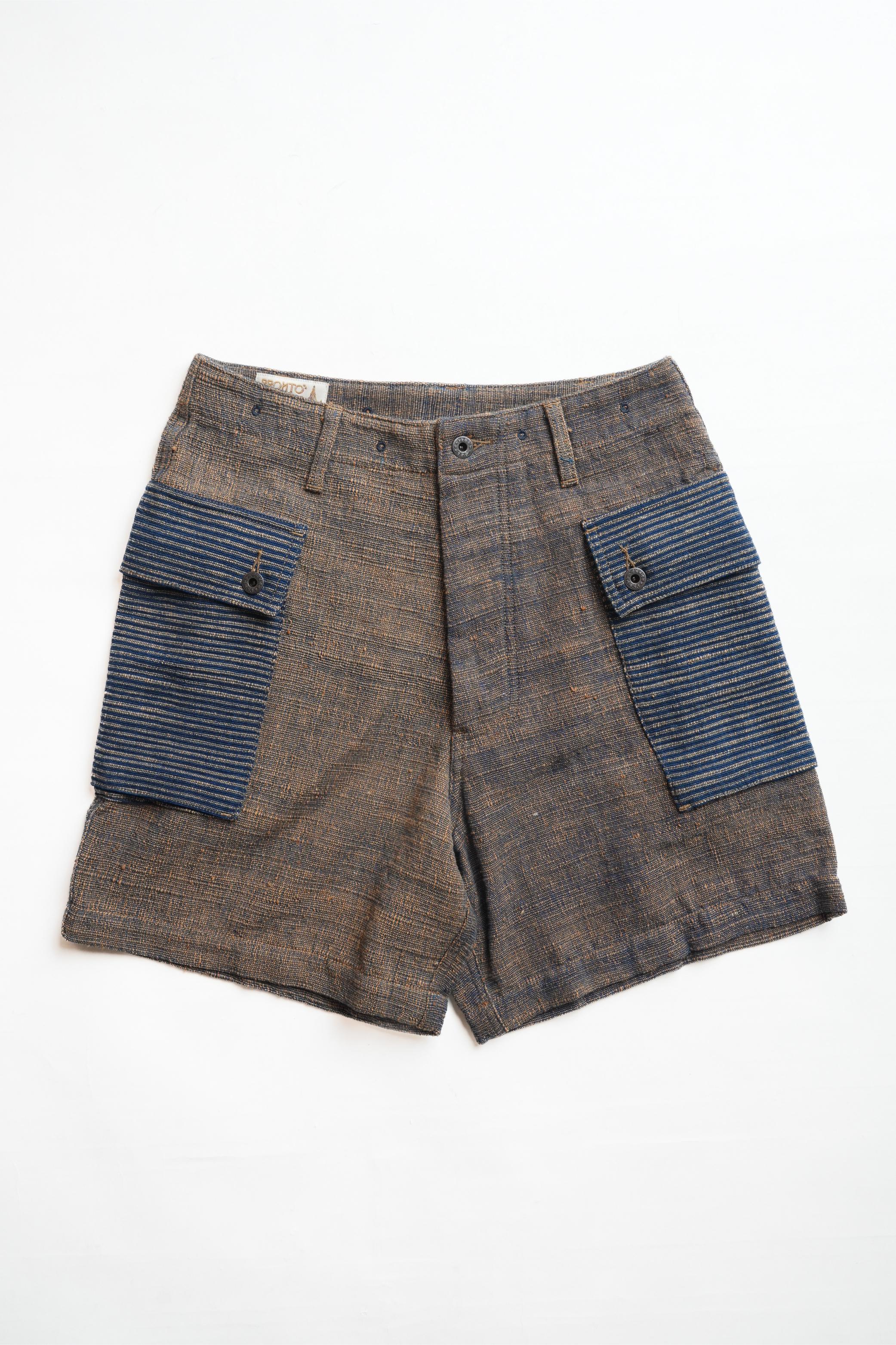 MASH UP P-43 SHORTS - NATURAL HANDLOOM