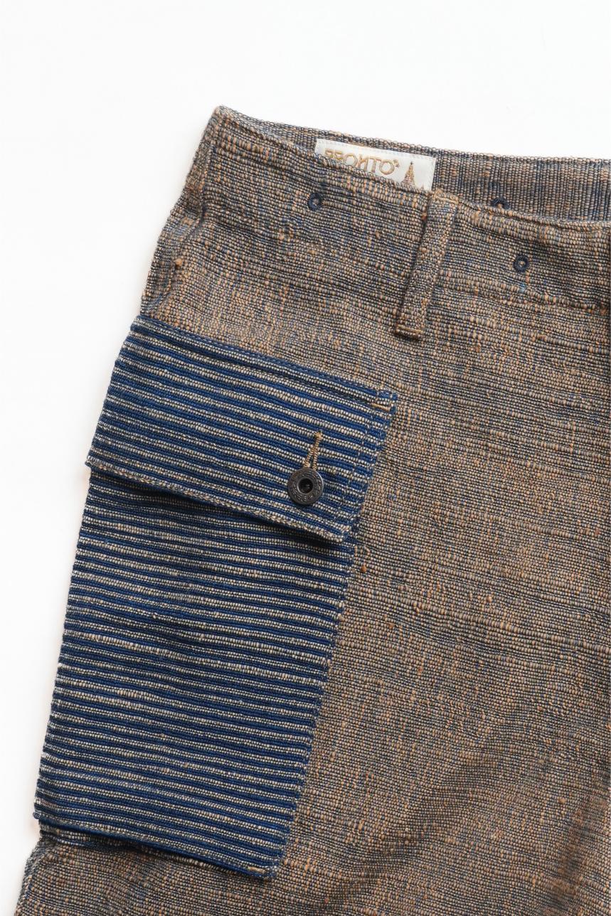 MASH UP P-43 SHORTS - NATURAL HANDLOOM