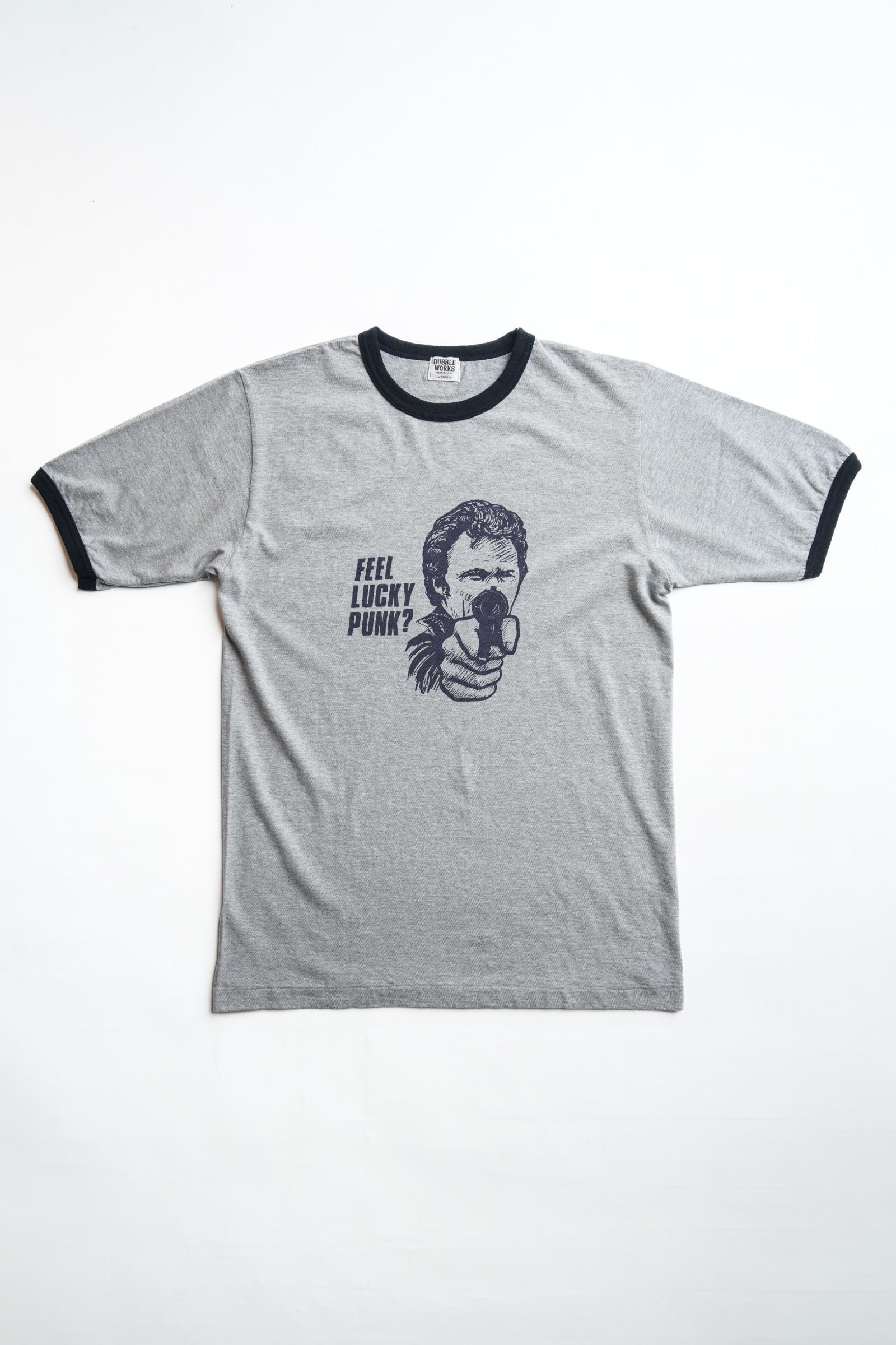 34006-01 RINGER TEE "FEEL" - HEATHER GREY X BLACK