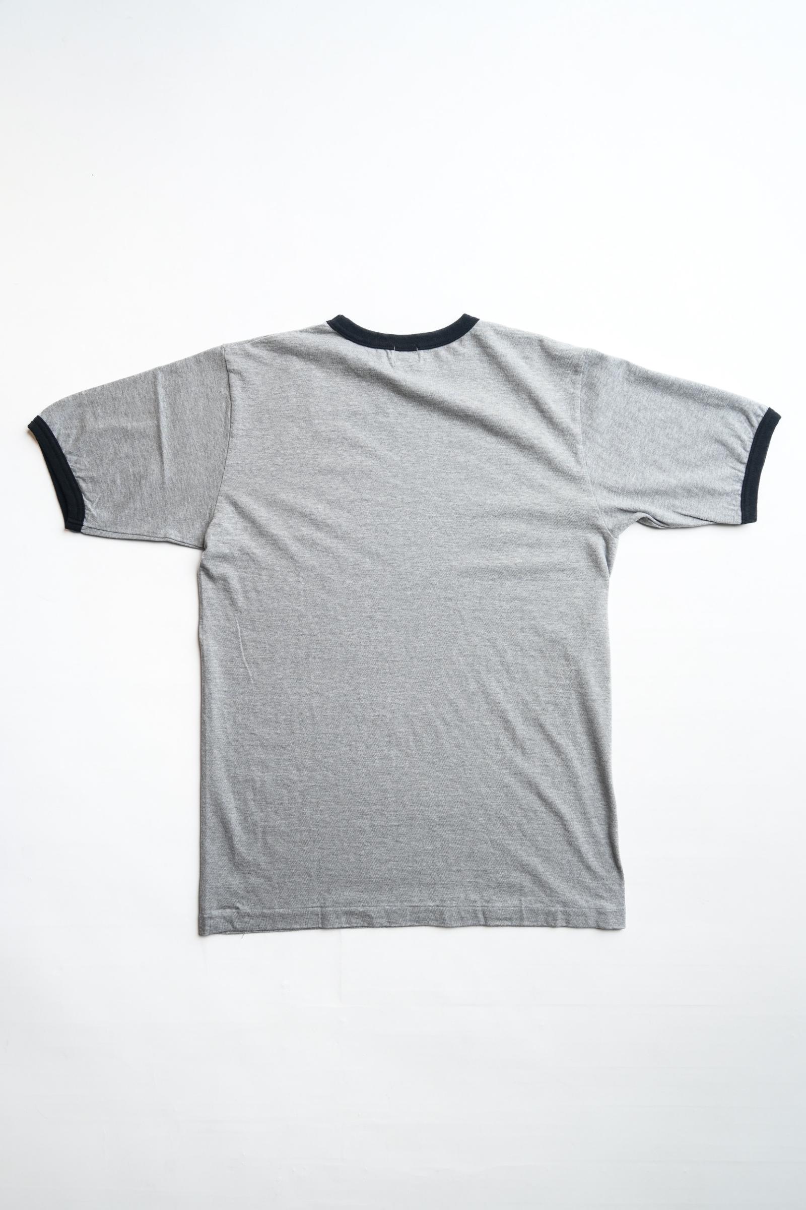 34006-01 RINGER TEE "FEEL" - HEATHER GREY X BLACK