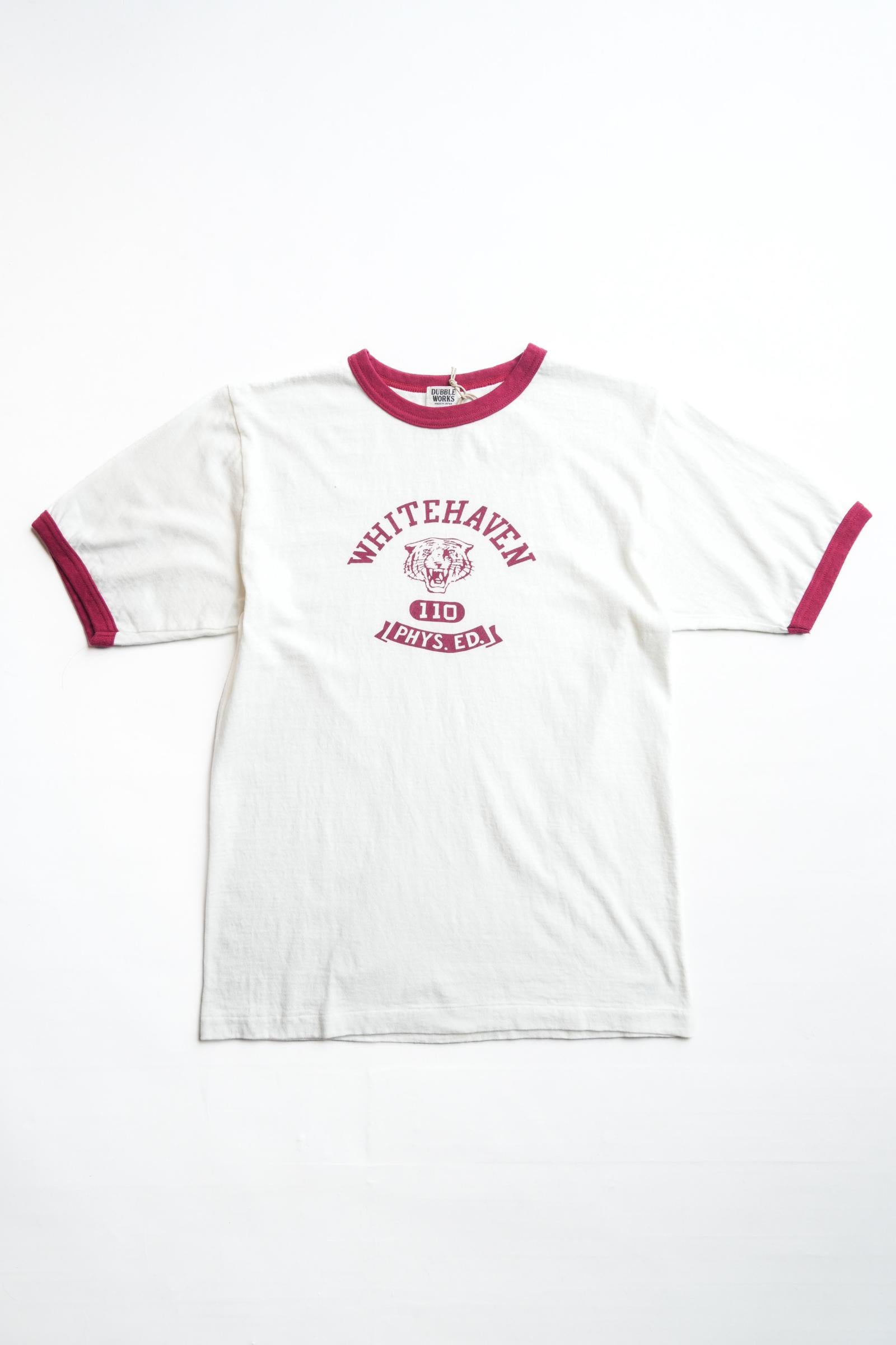 34006-03 RINGER TEE "WHITEHAVEN" - OFF WHITE X RED
