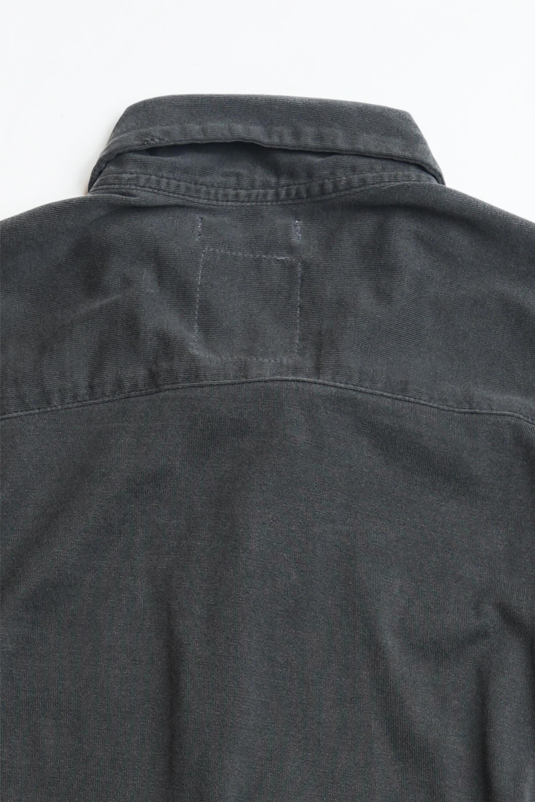 COTTON JURSEY BONE PRINT OPEN SHIRT - BLACK