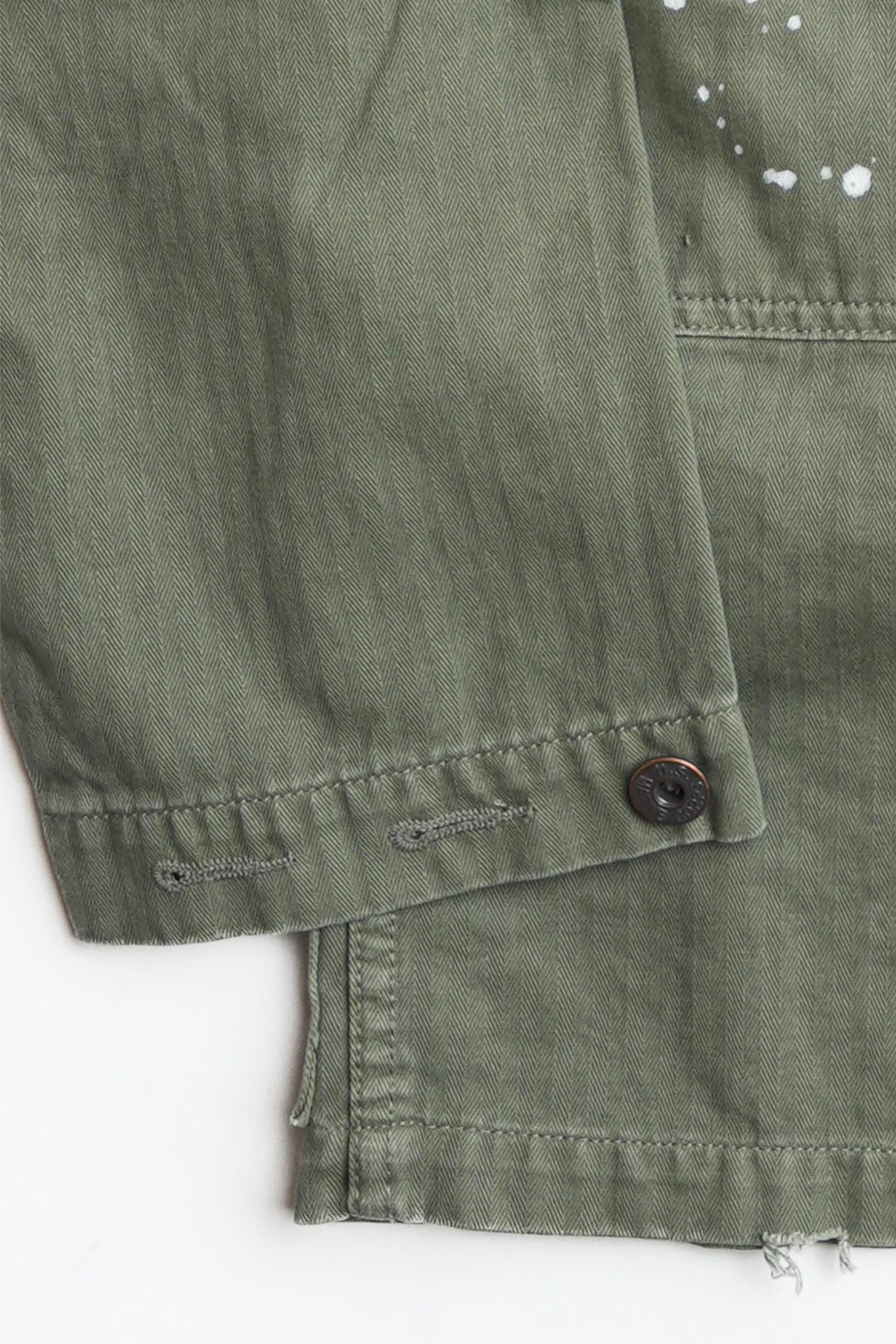 COTTON HBT P-44 USMC JACKET WITH PATCHWORK - GREEN